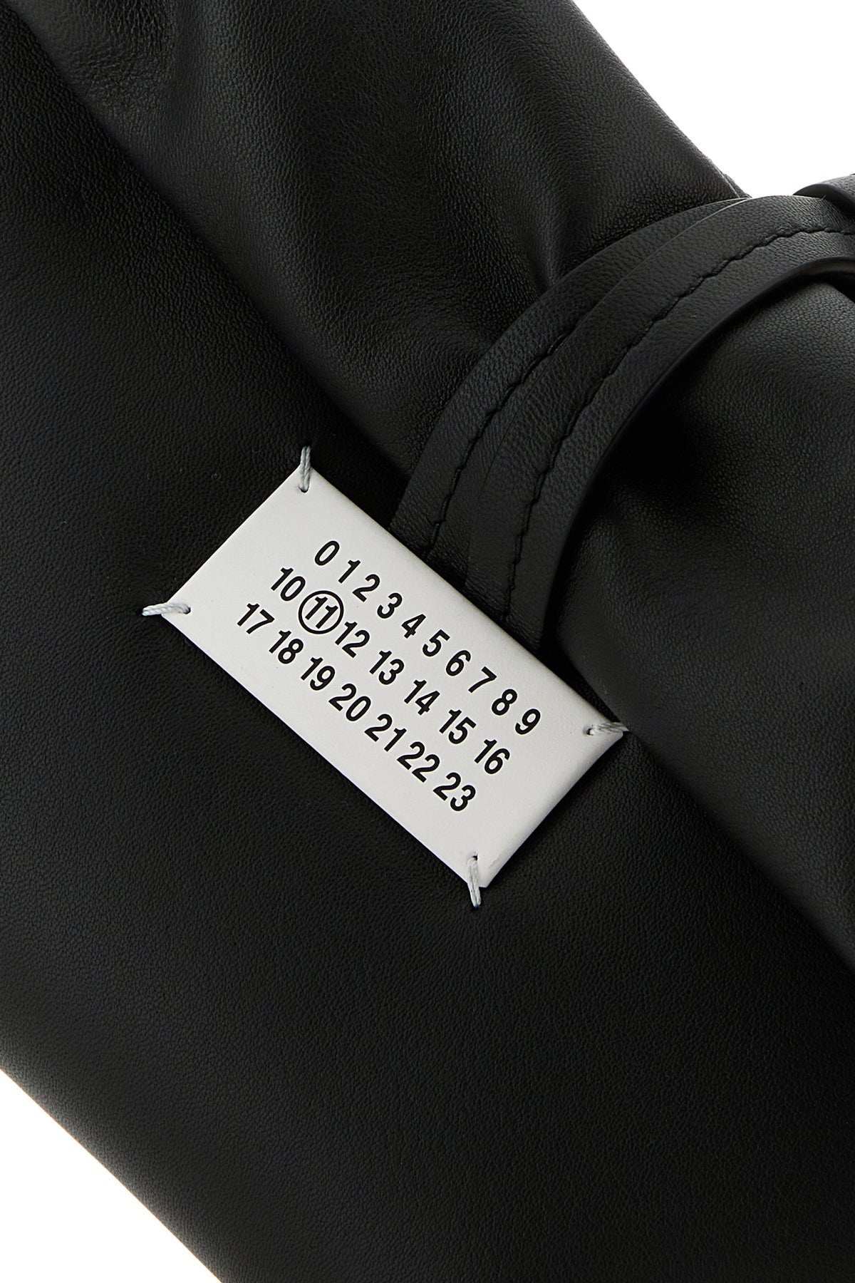Black leather Paper Bag clutch - 4