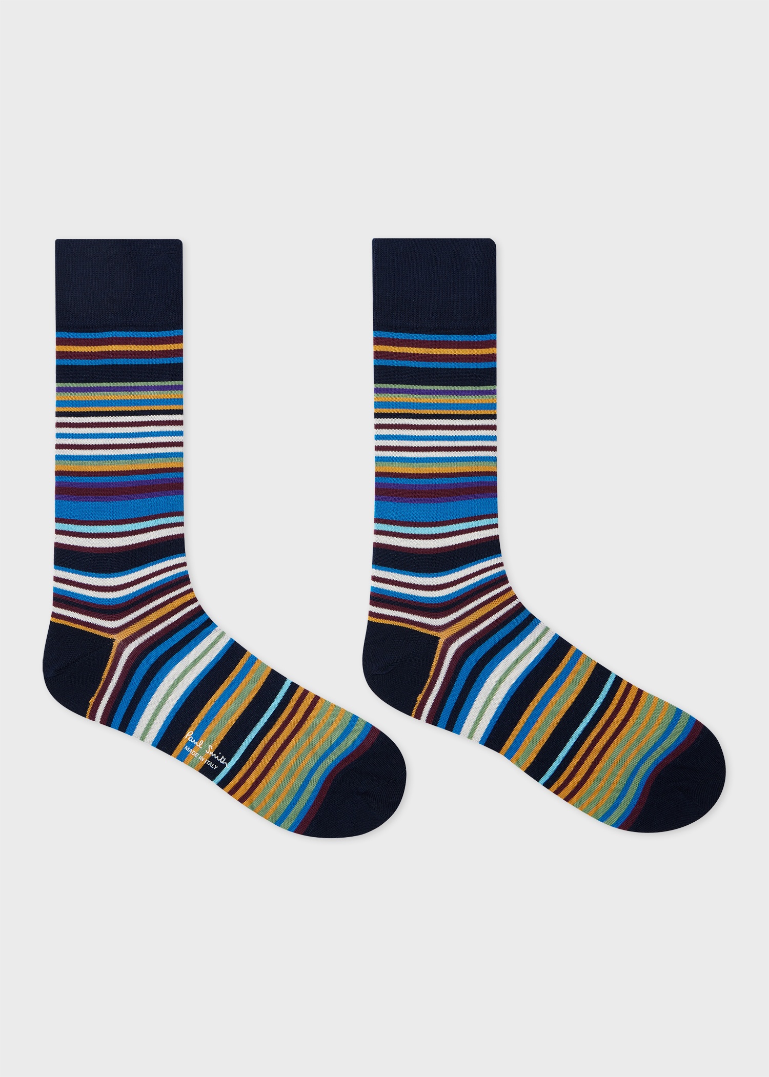 Navy Stripe And Dot Socks Two Pack - 2