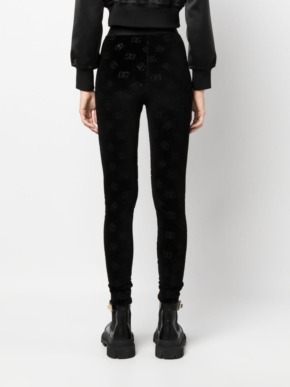 logo-debossed cotton leggings - 4