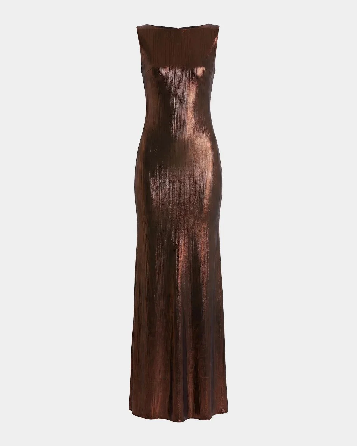 Metallic Cowlneck Mermaid Gown - 1