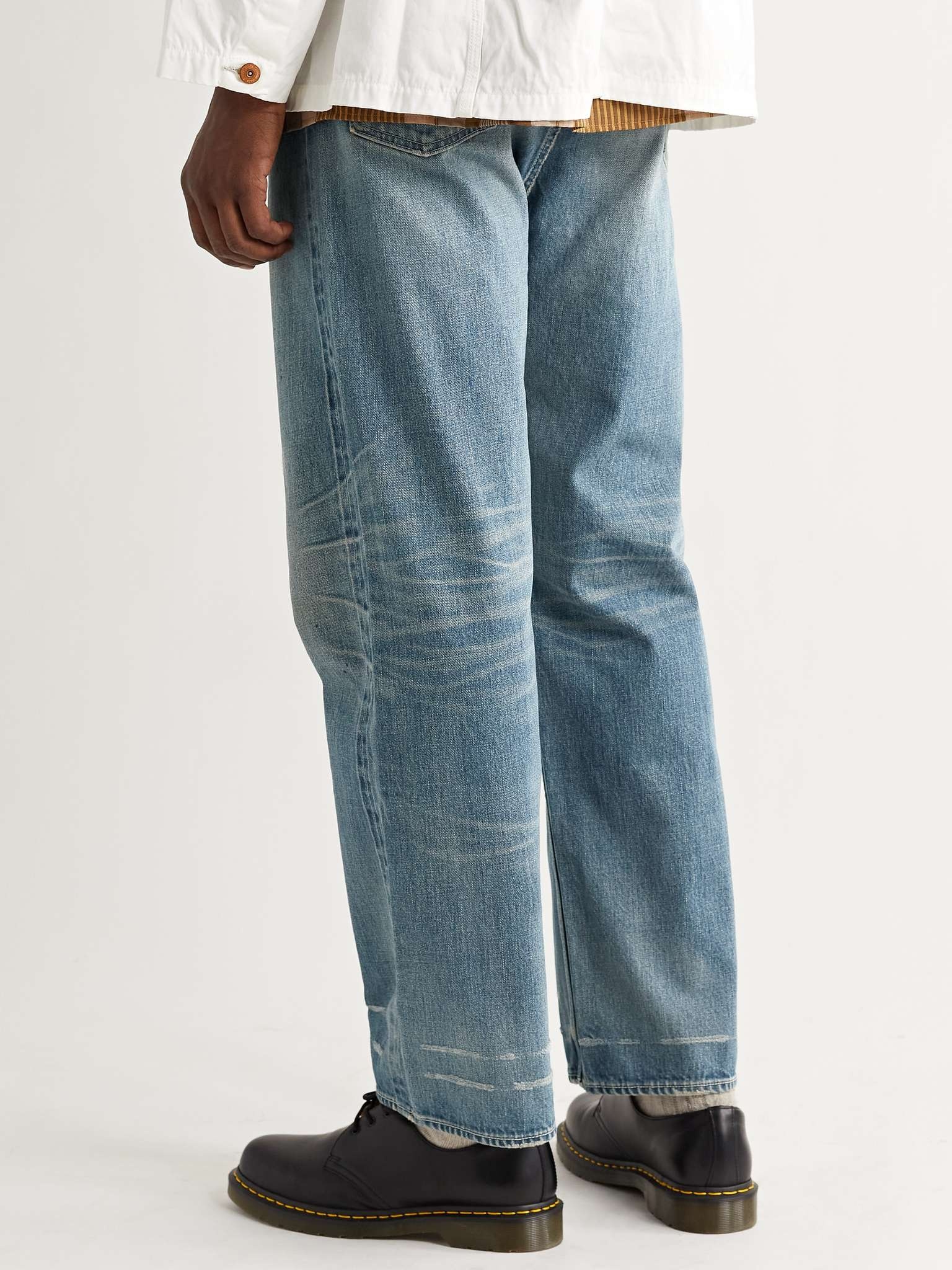 Distressed Selvedge Denim Jeans - 4