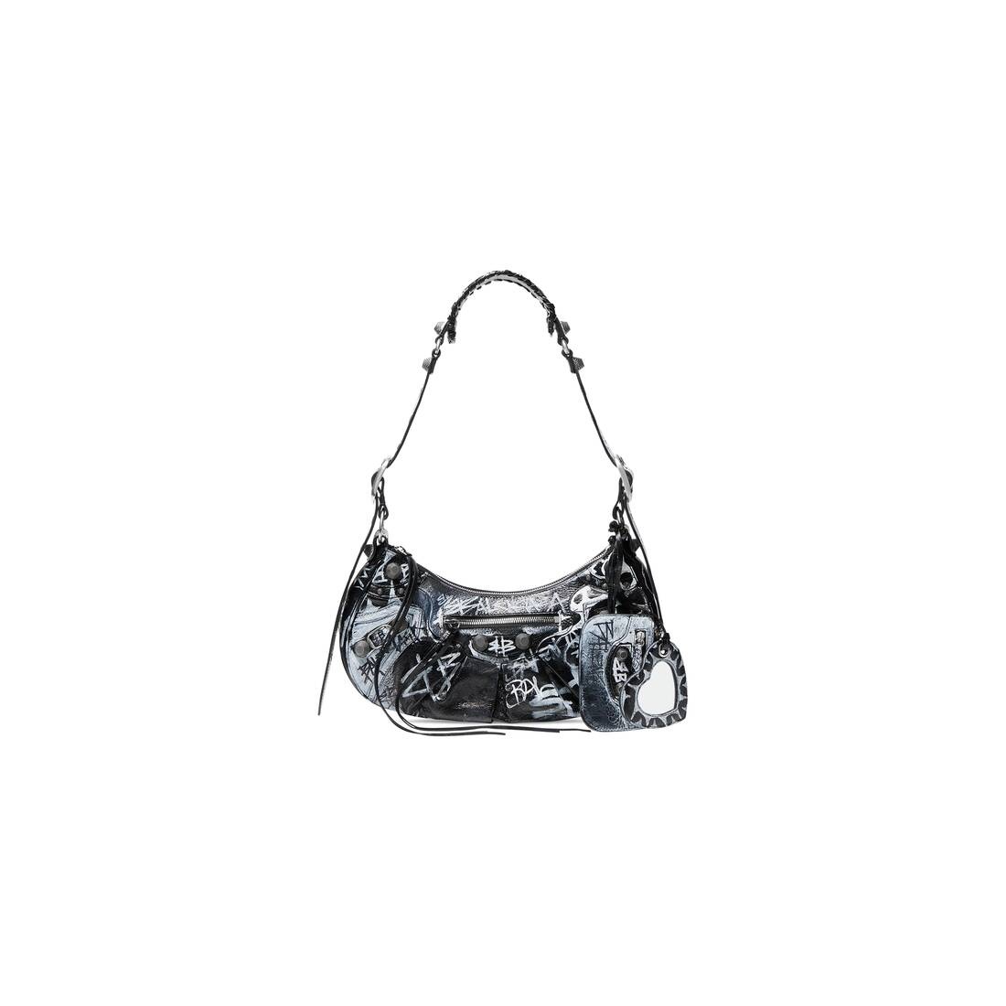 Balenciaga Le Cagole Small Graffiti Logo Shoulder Bag