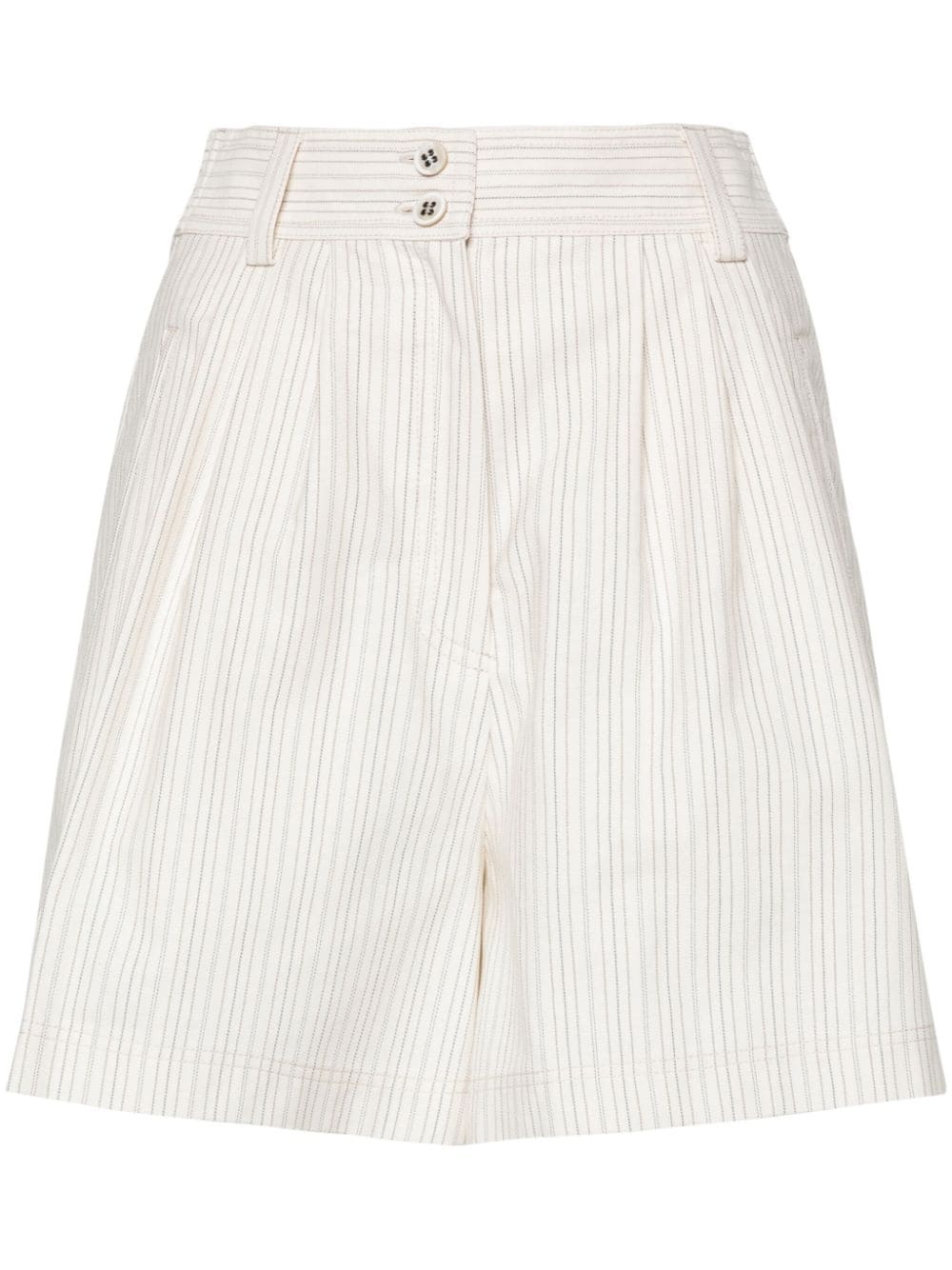 pinstriped cotton-blend shorts - 1