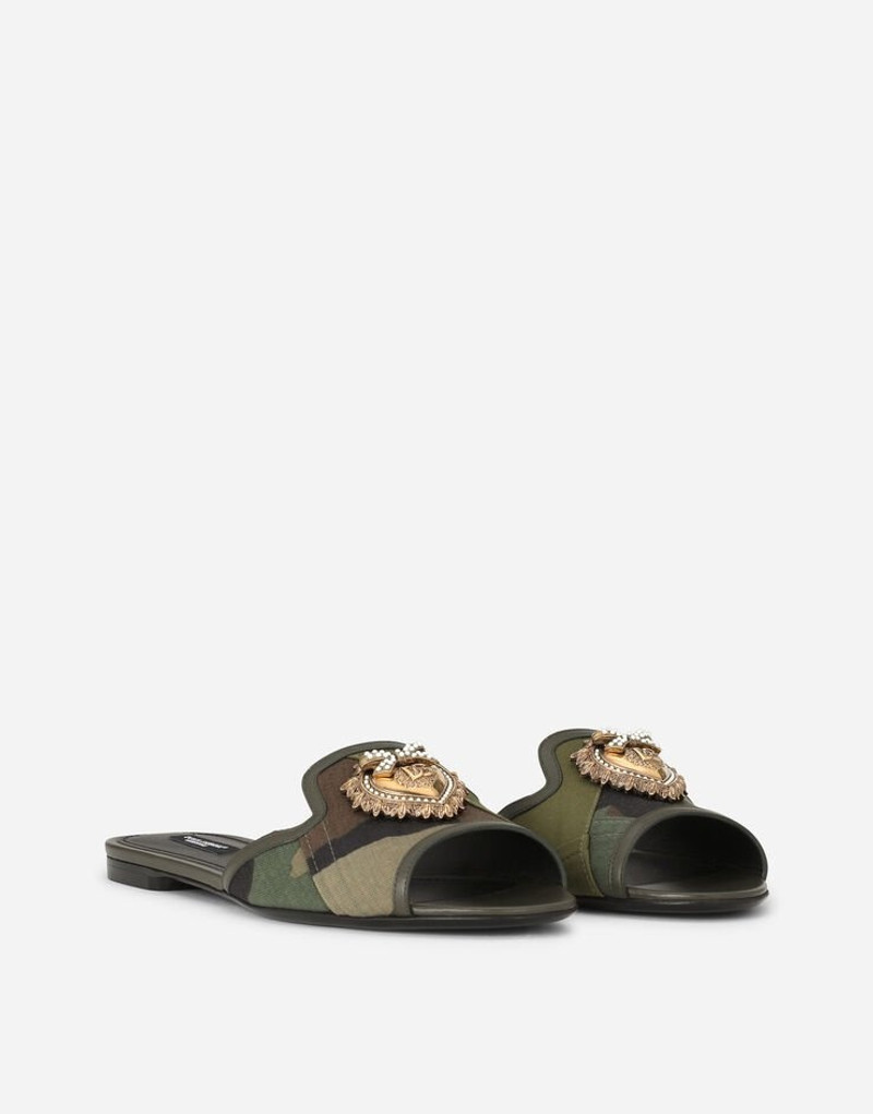 Dolce & Gabbana Devotion sliders in camouflage patchwork outlook