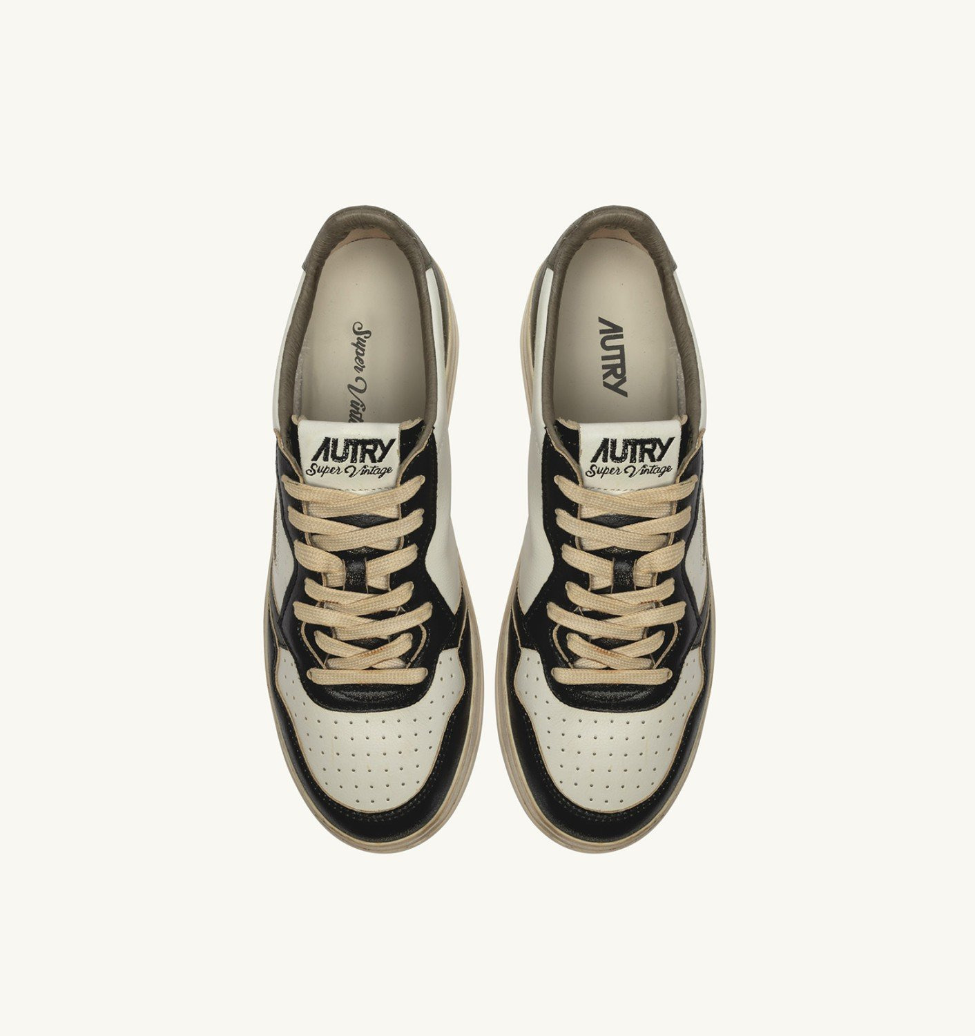 MEDALIST LOW SUPER VINTAGE SNEAKERS IN WHITE COVERT GREEN AND BLACK - 5