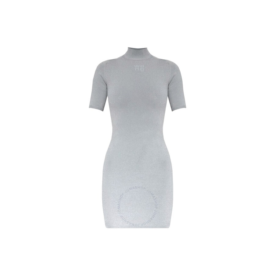 T by Alexander Wang Alloy Logo Print Short-Sleeve Mini Dress - 5