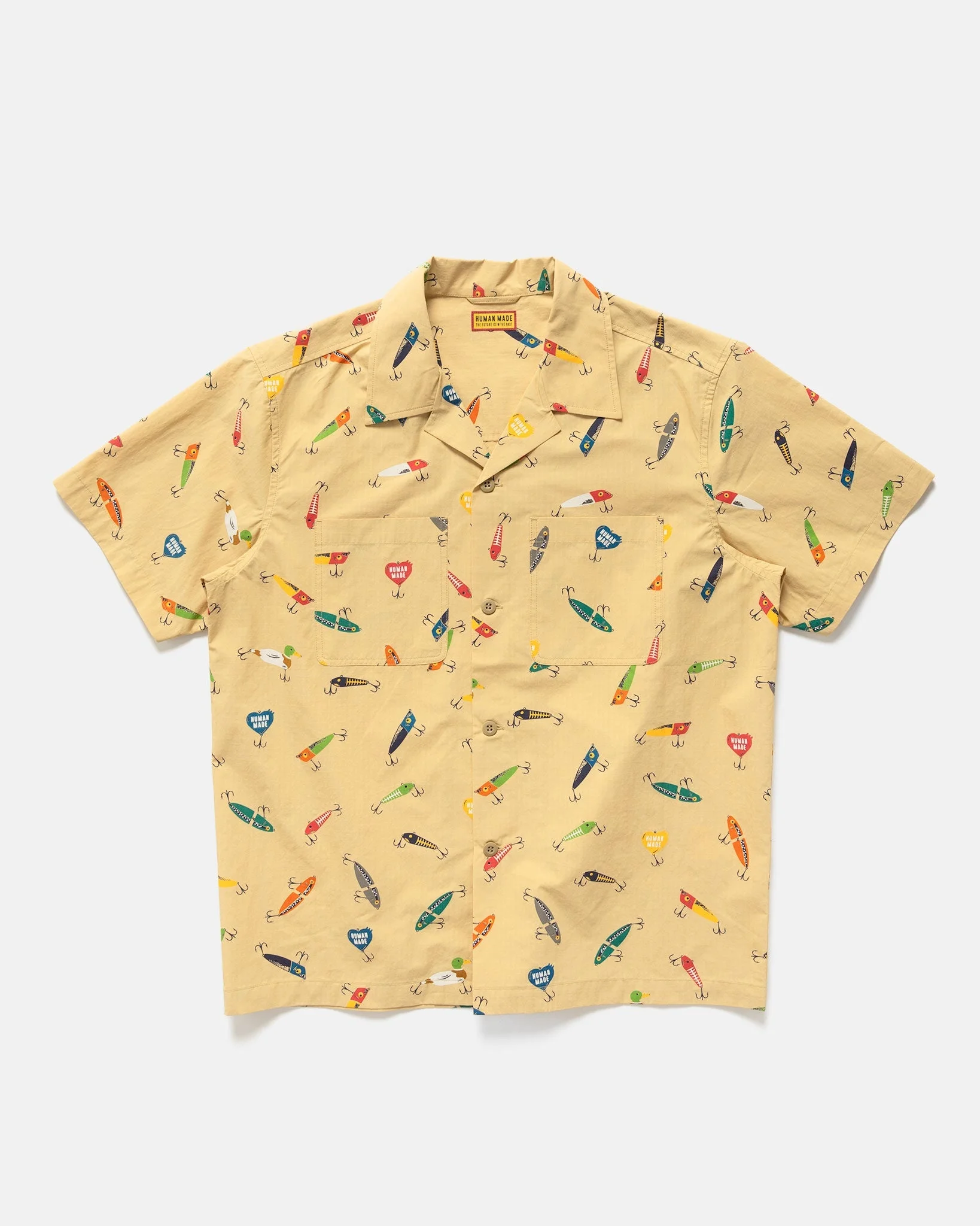 Open Collar Shirt Beige - 1