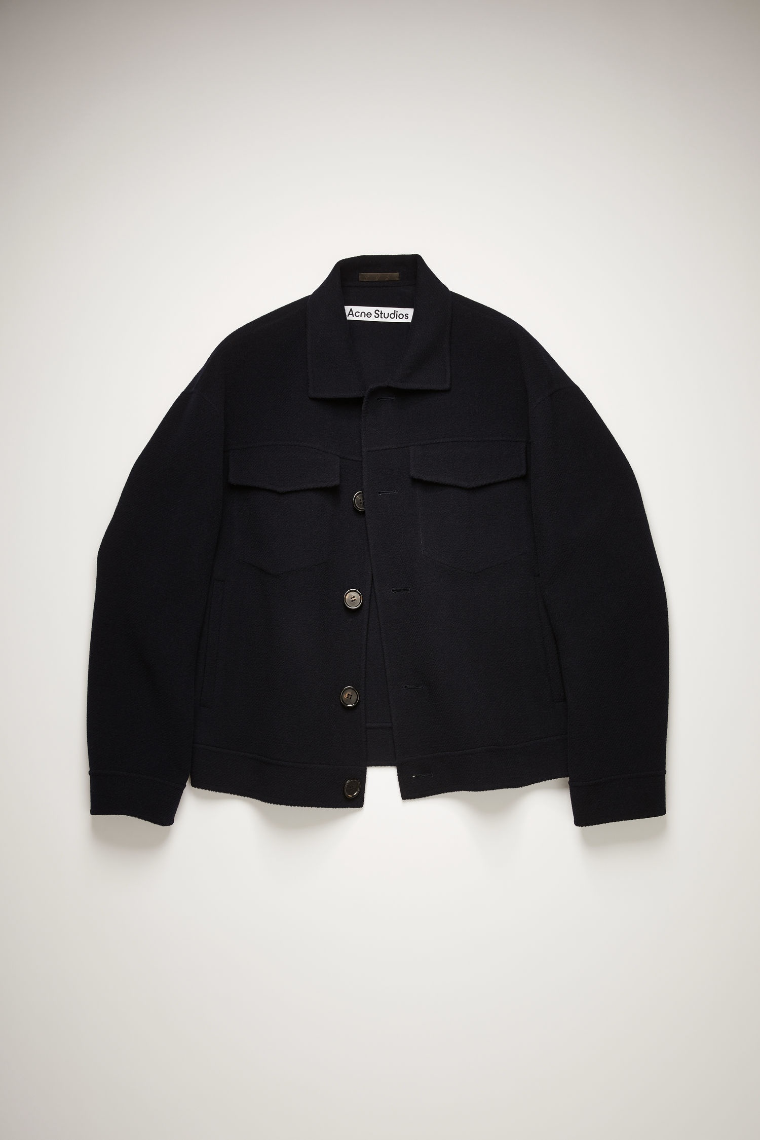 Wool twill jacket navy - 1