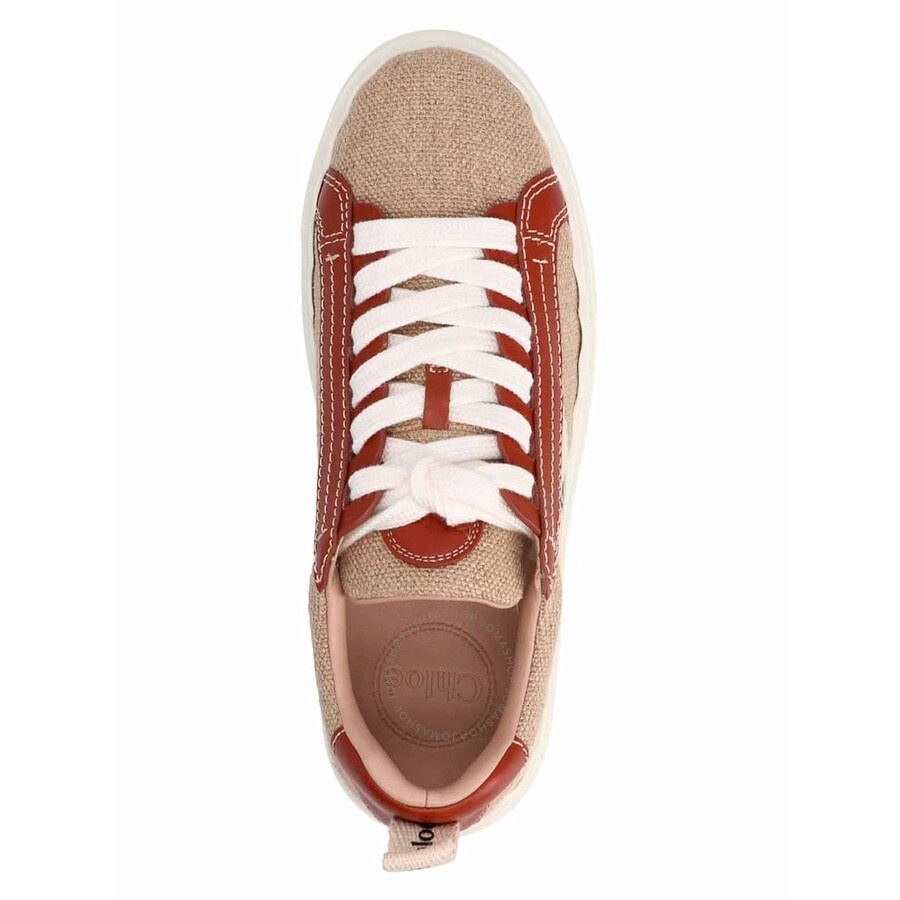 Chloe Linen And Leather Lauren Sneakers - 3