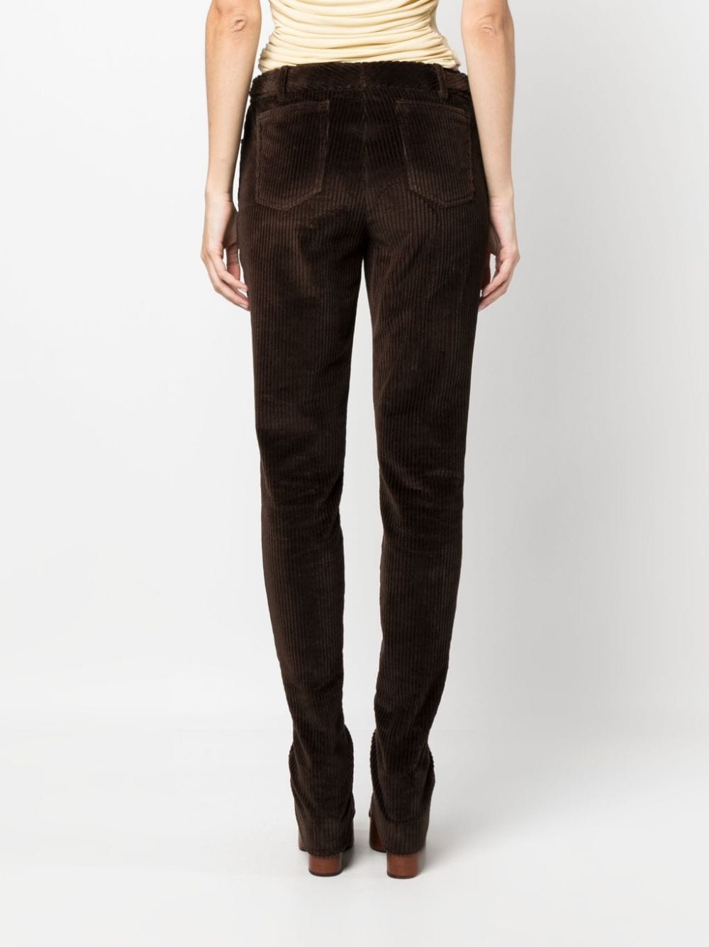 corduroy flared trousers - 4