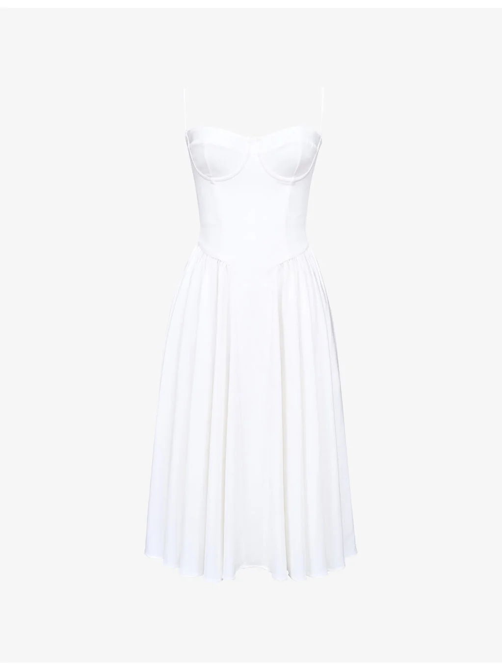 Samaria corseted woven midi dress - 1