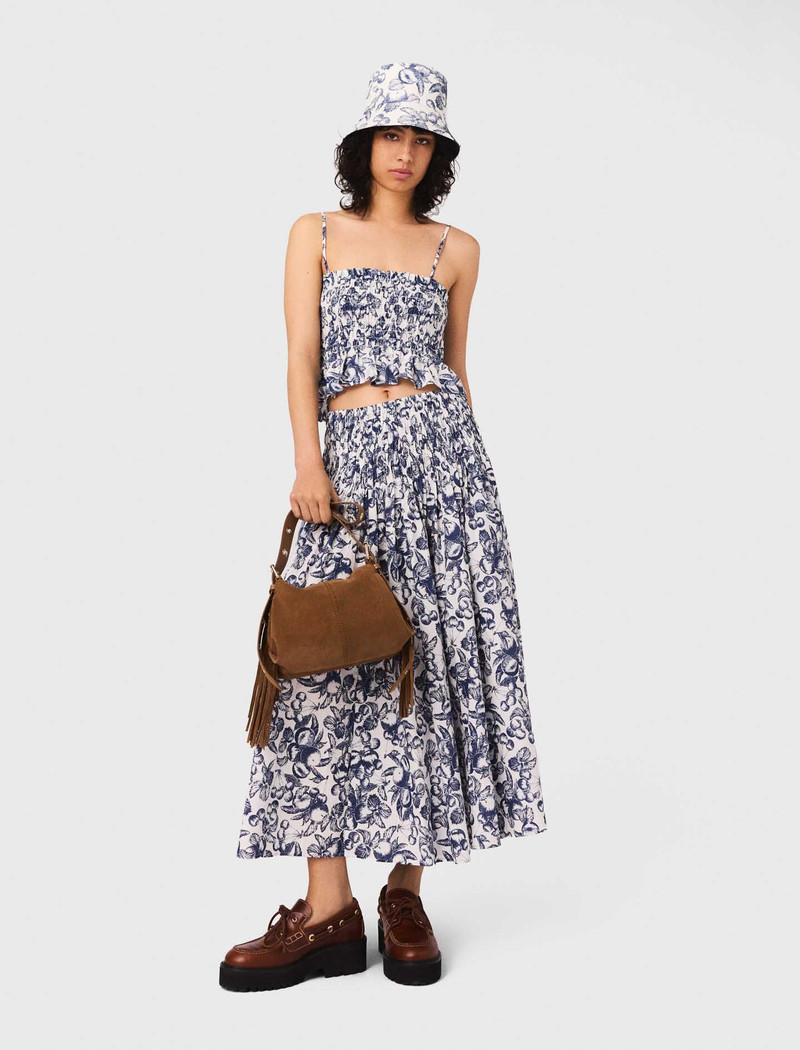 maje Fruit printed maxi skirt outlook