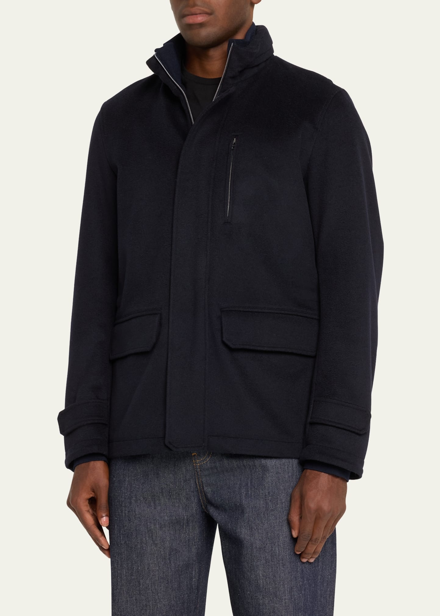 Men's Zip Wool-Cashmere Field Jacket - 4