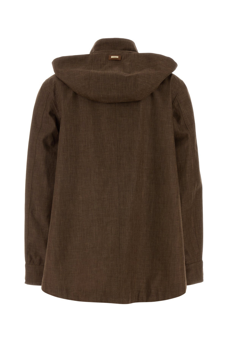 Herno Brown linen blend jacket outlook