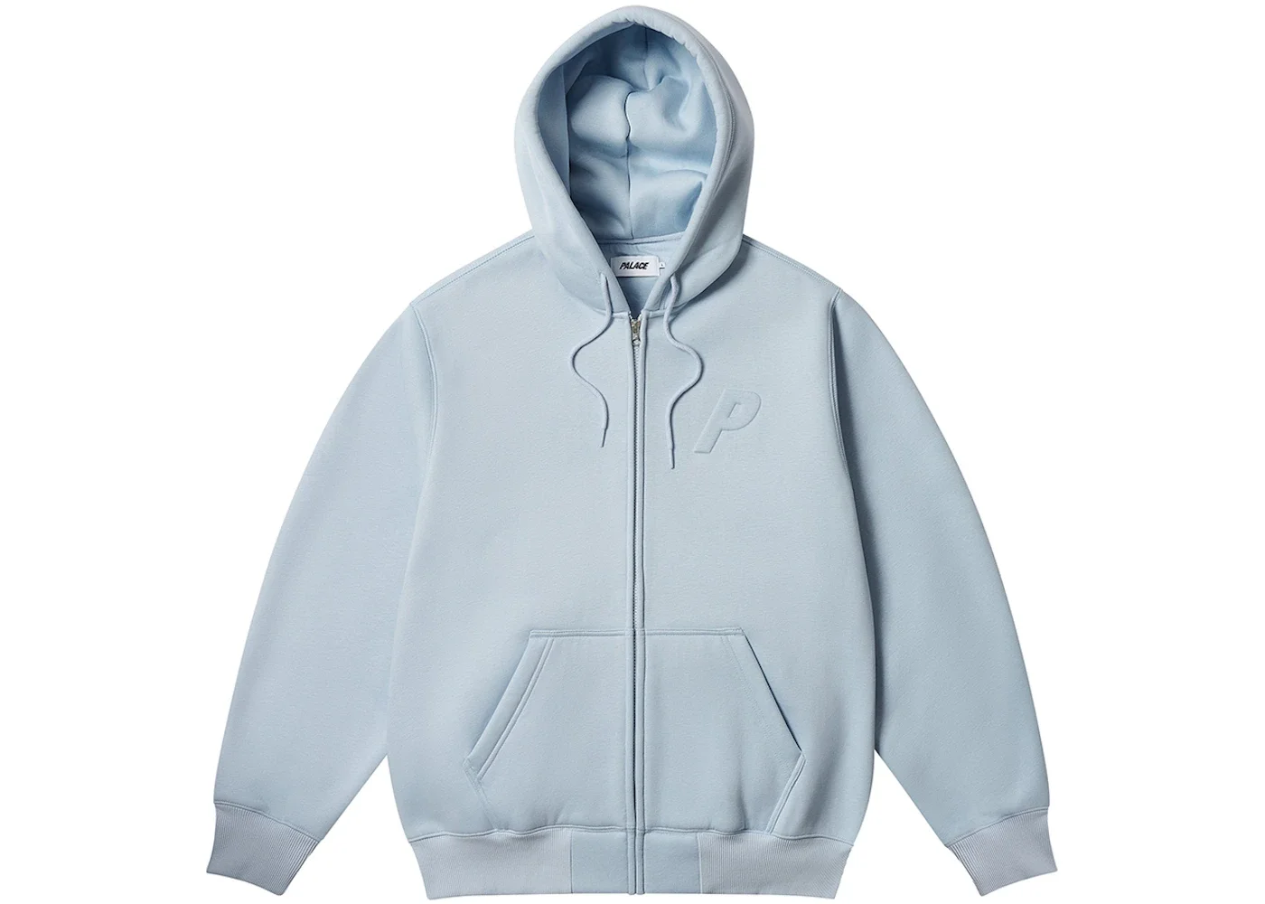 Palace Thermal Embossed P3 Zip Hood Faint Blue - 1