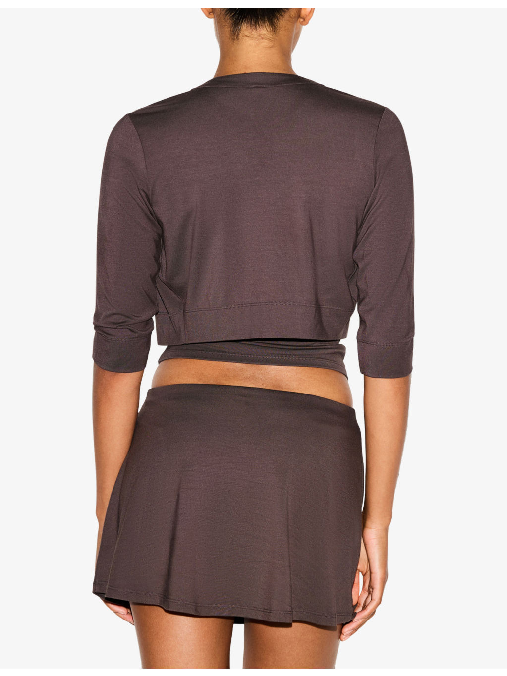 Smooth Lounge Cropped Stretch-Modal Cardigan - 4