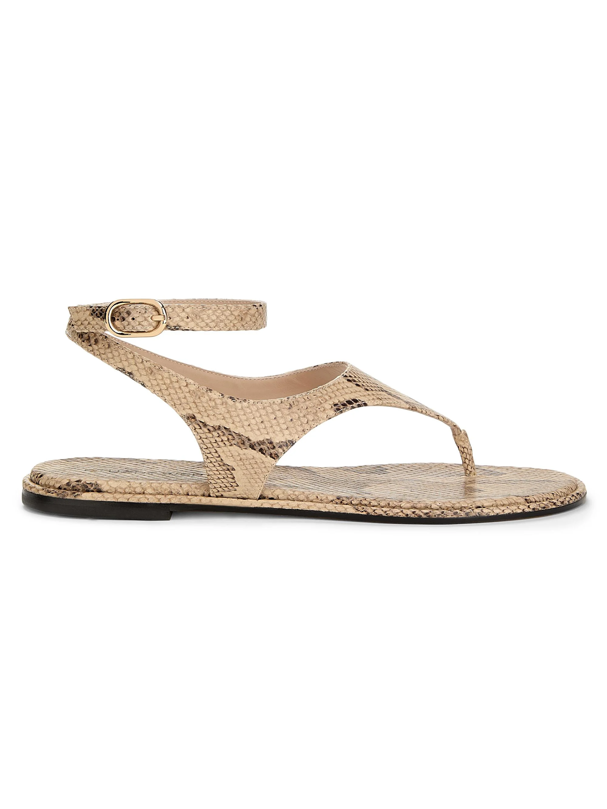 Women's Marley Snake-Embossed Leather Sandals - Adobe Snake - 1