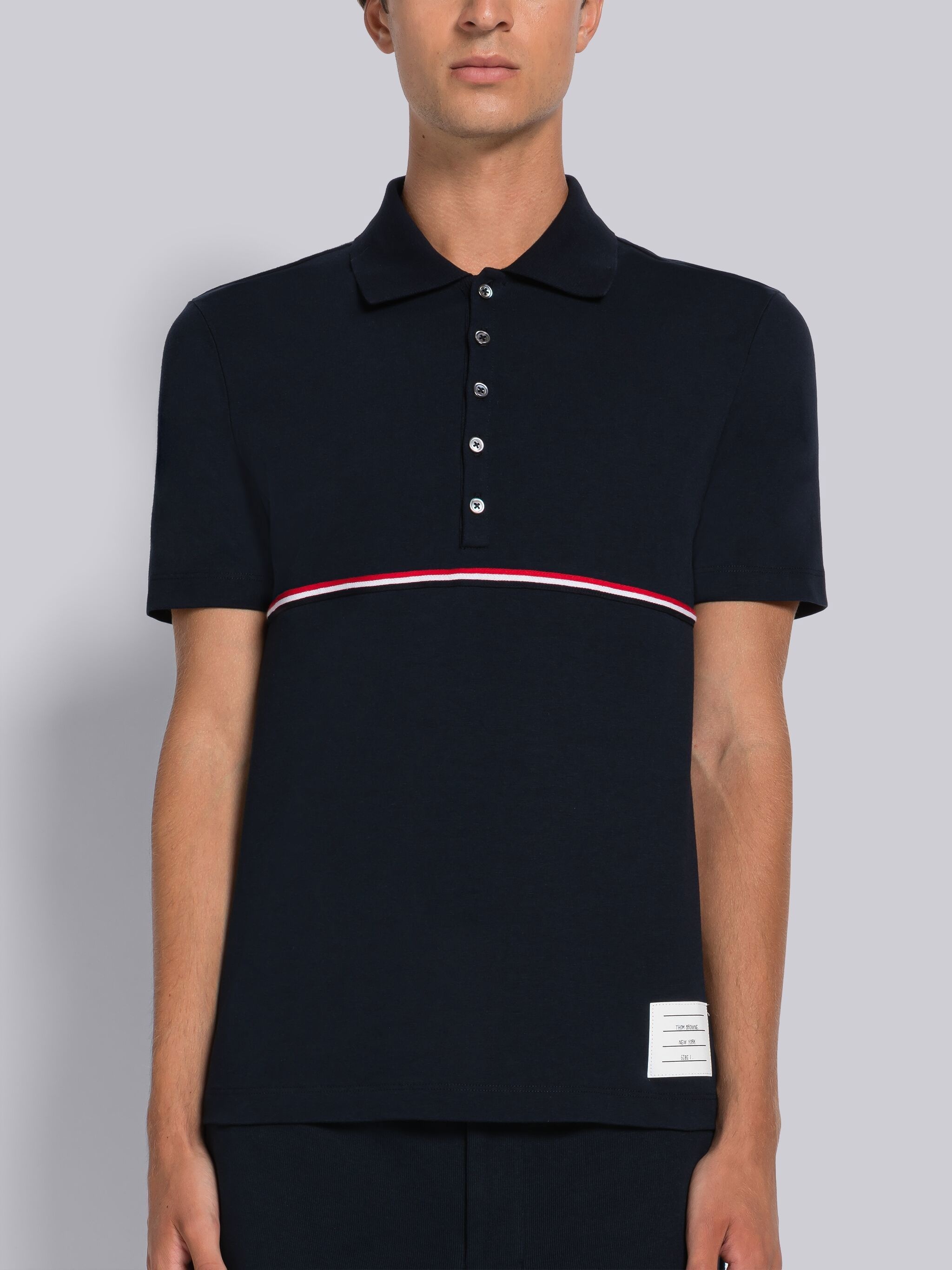 Midweight Jersey Stripe Short Sleeve Polo - 1