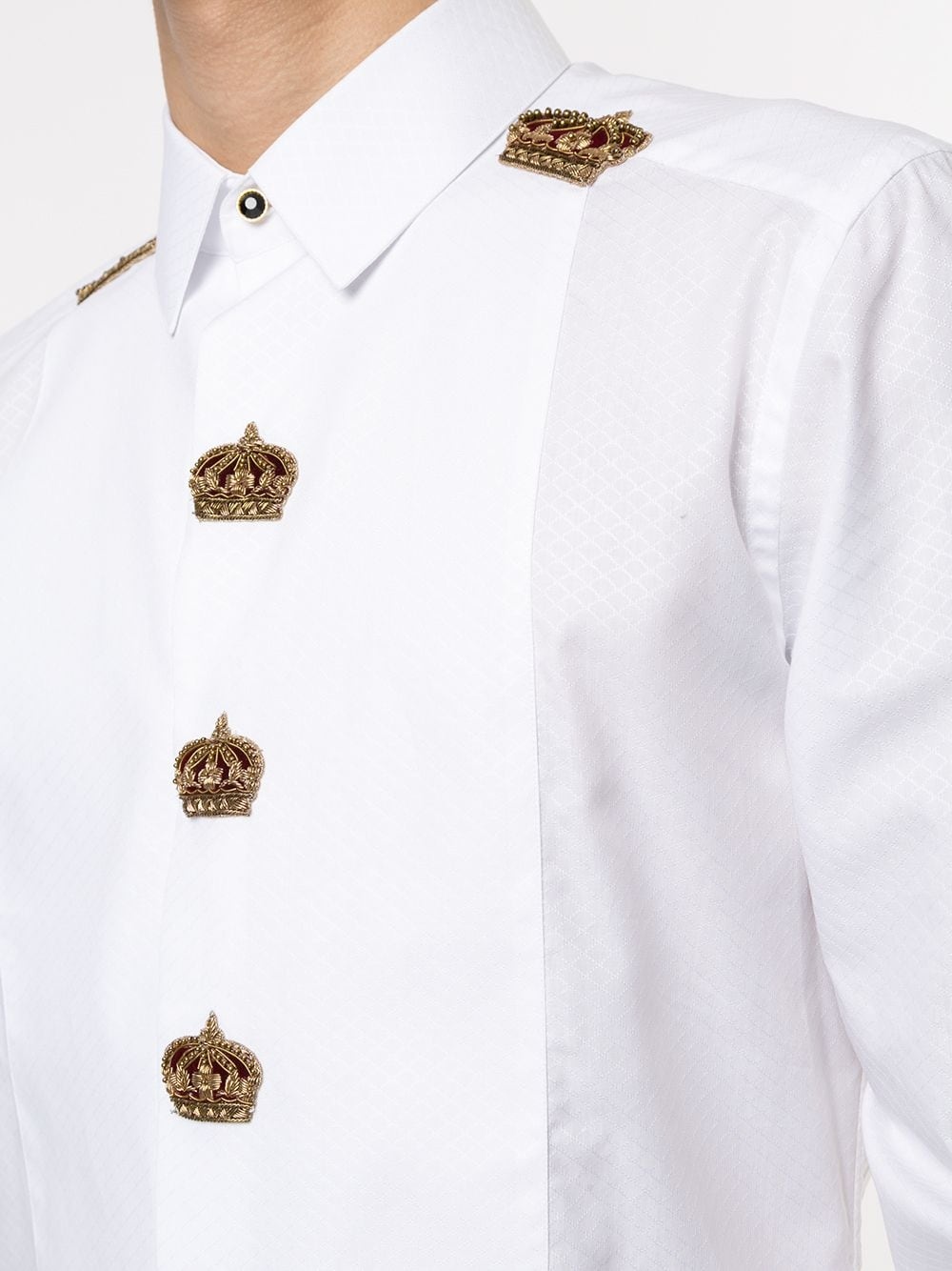 embroidered crowns shirt - 5