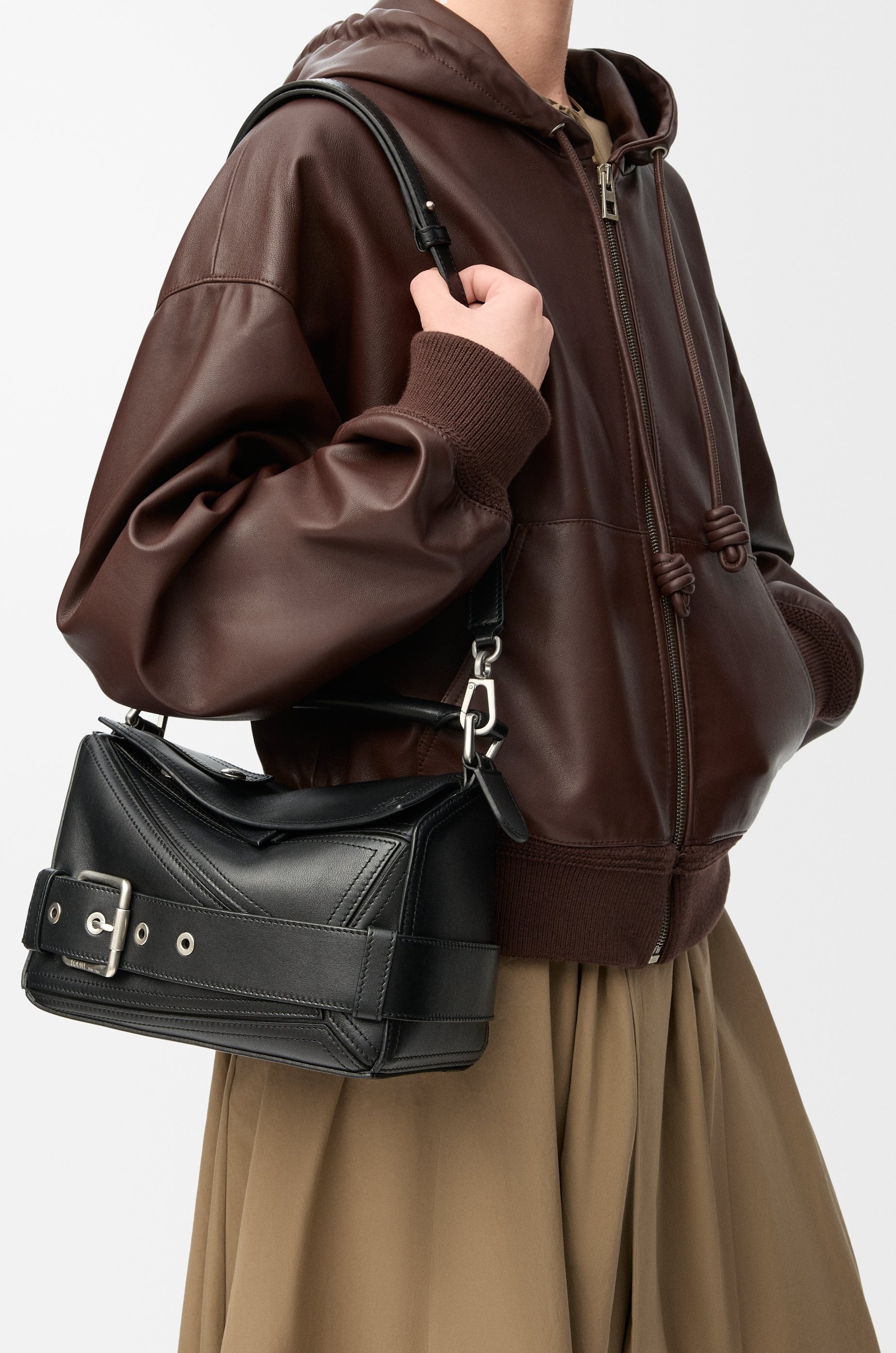 Small Puzzle Biker bag in shiny calfskin - 2