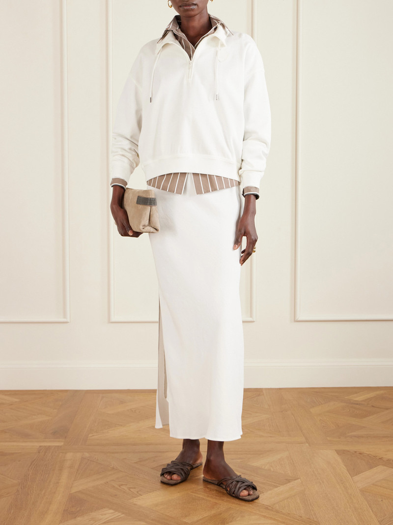 Brunello Cucinelli Appliquéd Cotton-blend Piqué Sweatshirt outlook