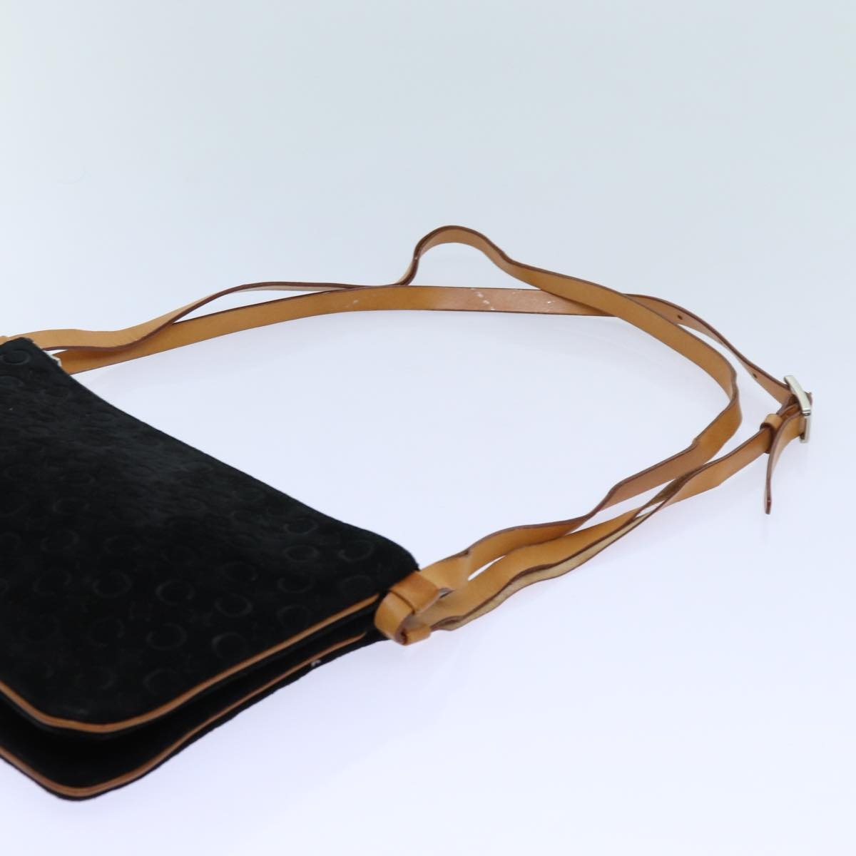 CELINE C Macadam Canvas Shoulder Bag Black - 8