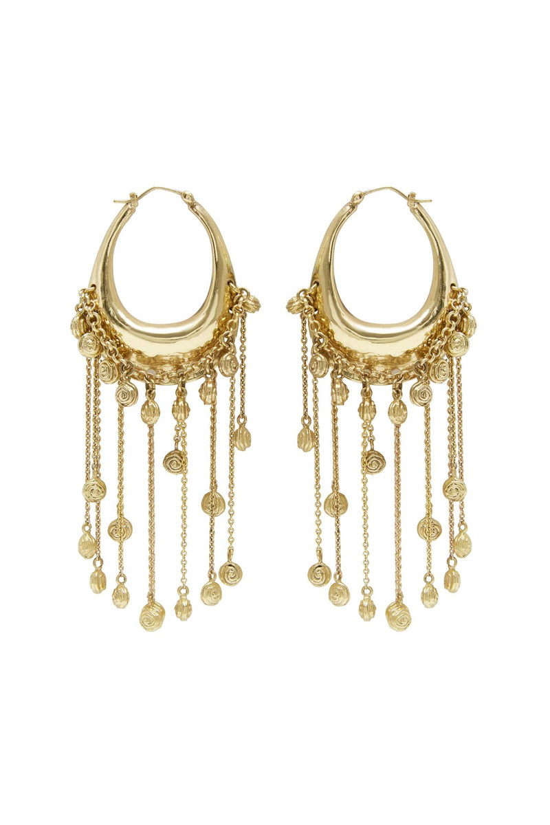 Le Jardin Ring Chain Tassel Hoops 1