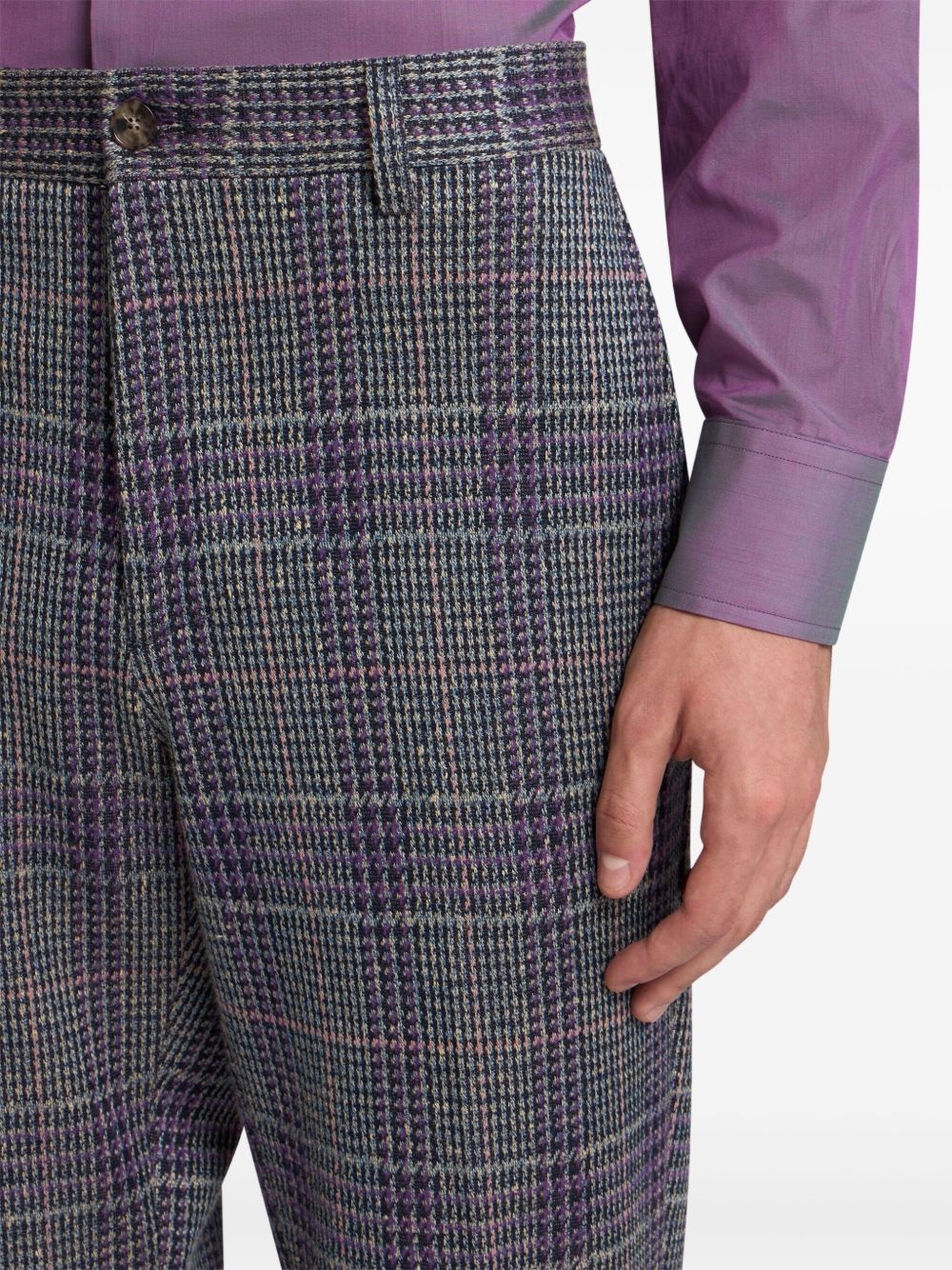 check-pattern trousers - 5