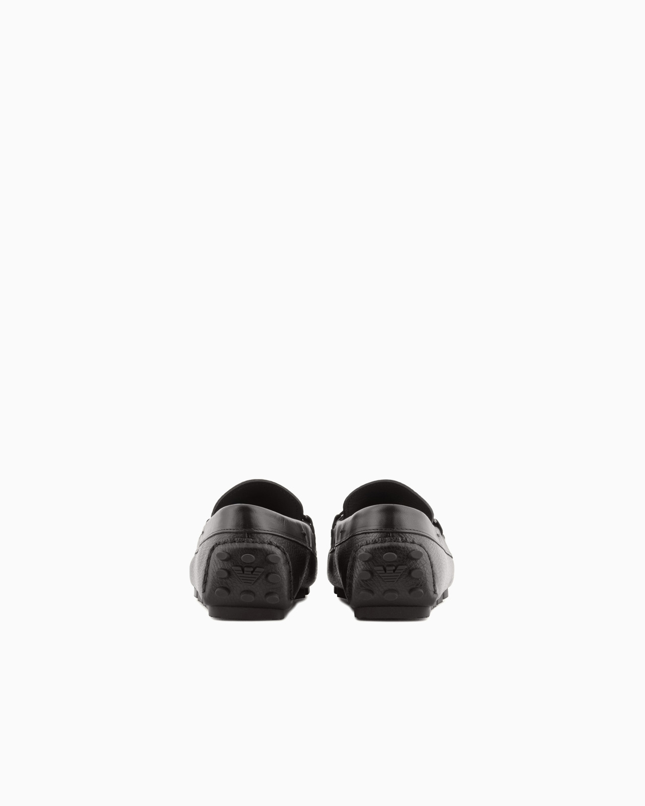 Pebbled leather driving loafers with stirrup bar - 4