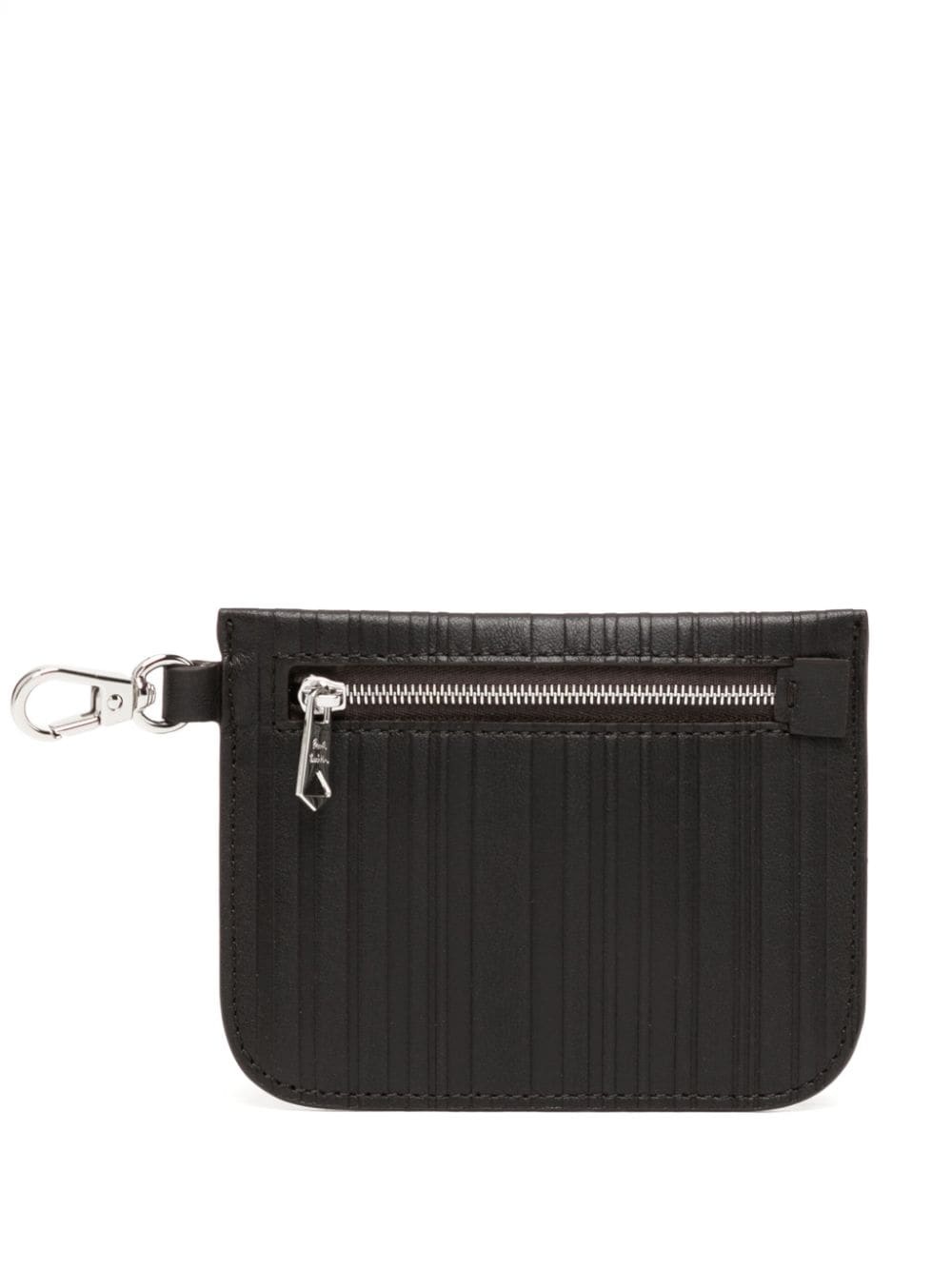 striped leather coin purse - 1