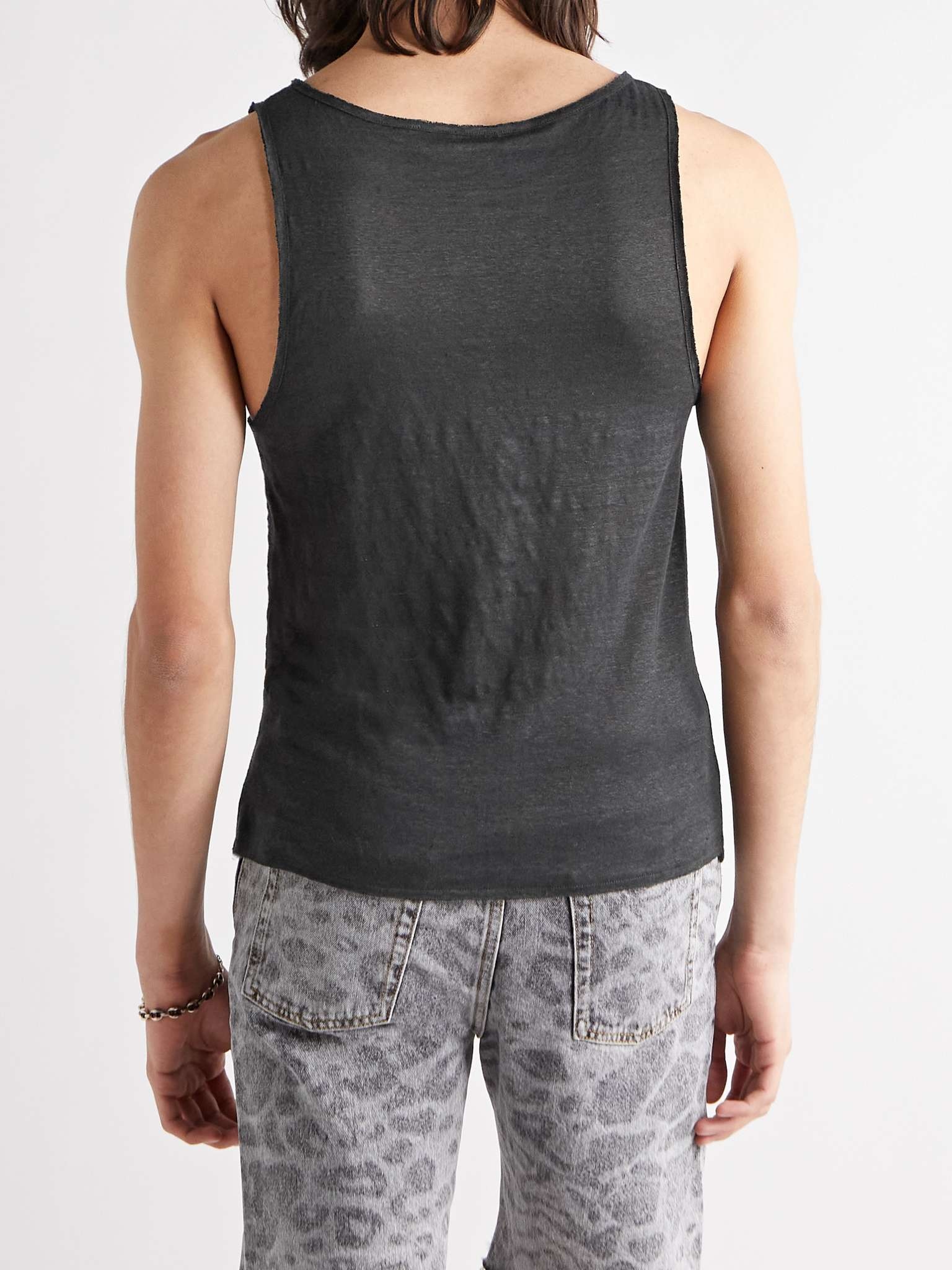 Slim-Fit Slub Linen Tank Top - 4