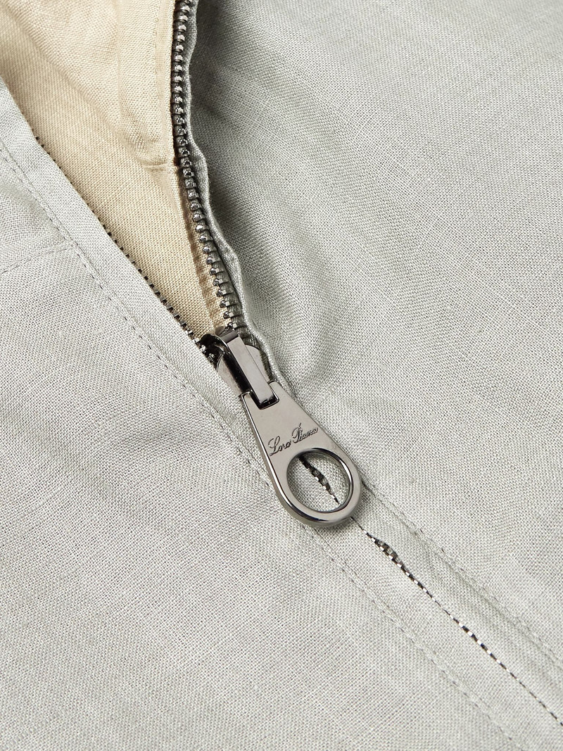 Reversible Linen Bomber Jacket Light gray 4