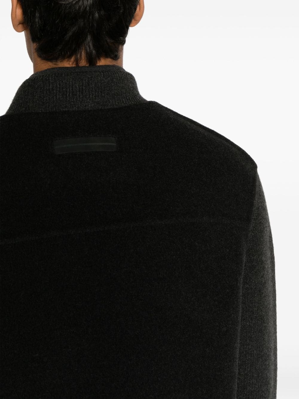 zip-up wool bomber jacket - 5