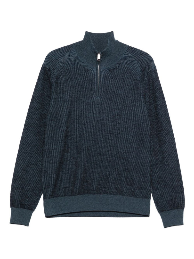 ribbed zip-neck sweater 1