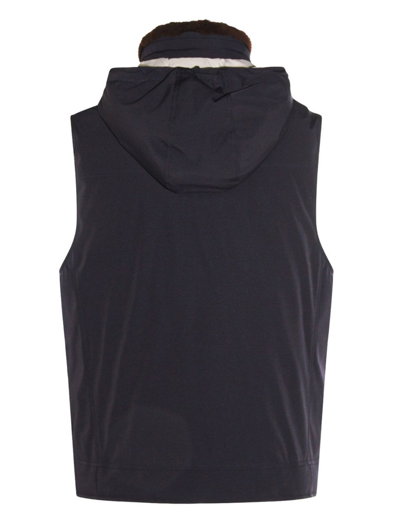 Brunello Cucinelli hooded shearling-trimmed gilet outlook