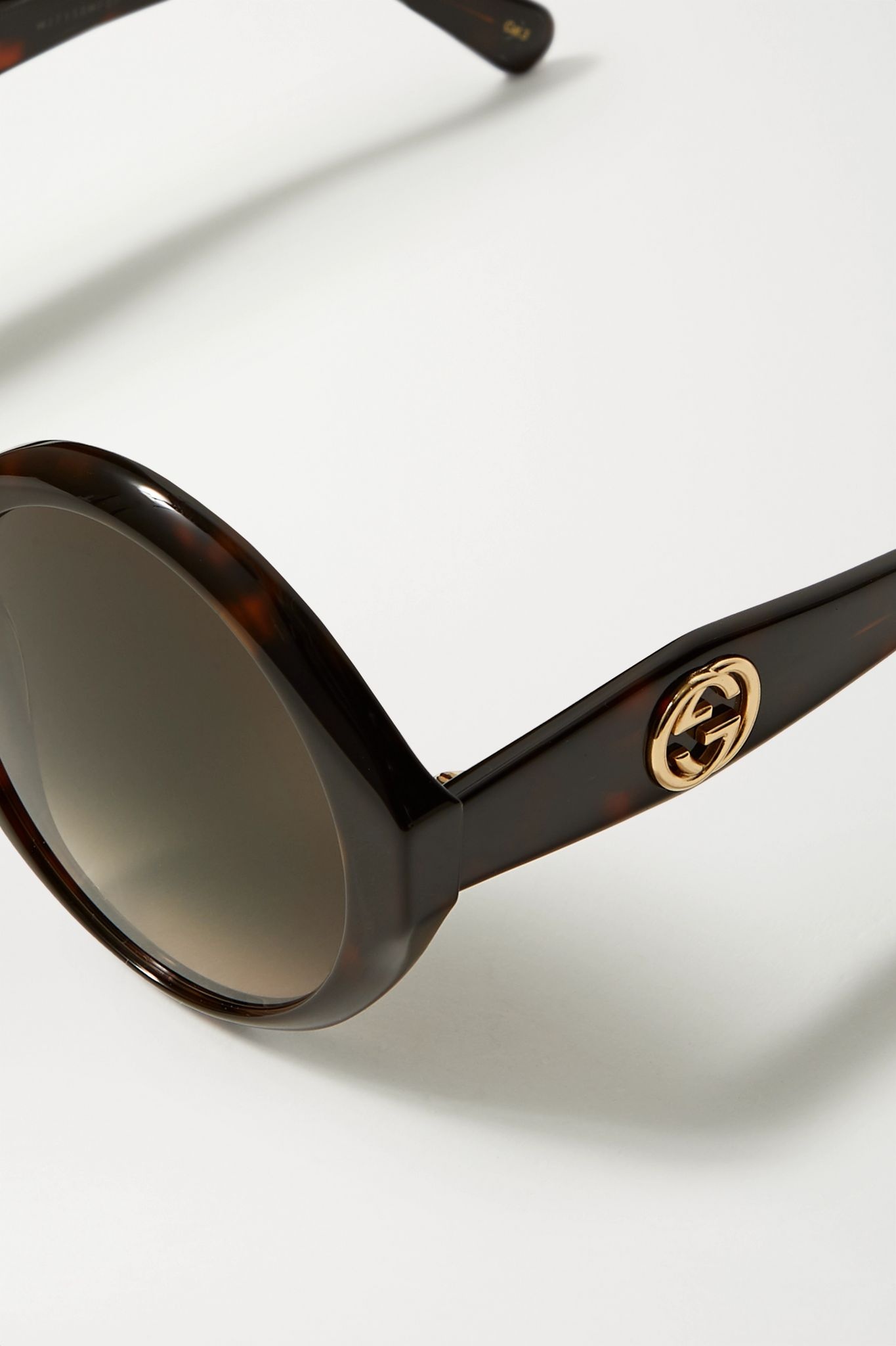 Oversized round-frame tortoiseshell acetate sunglasses - 3