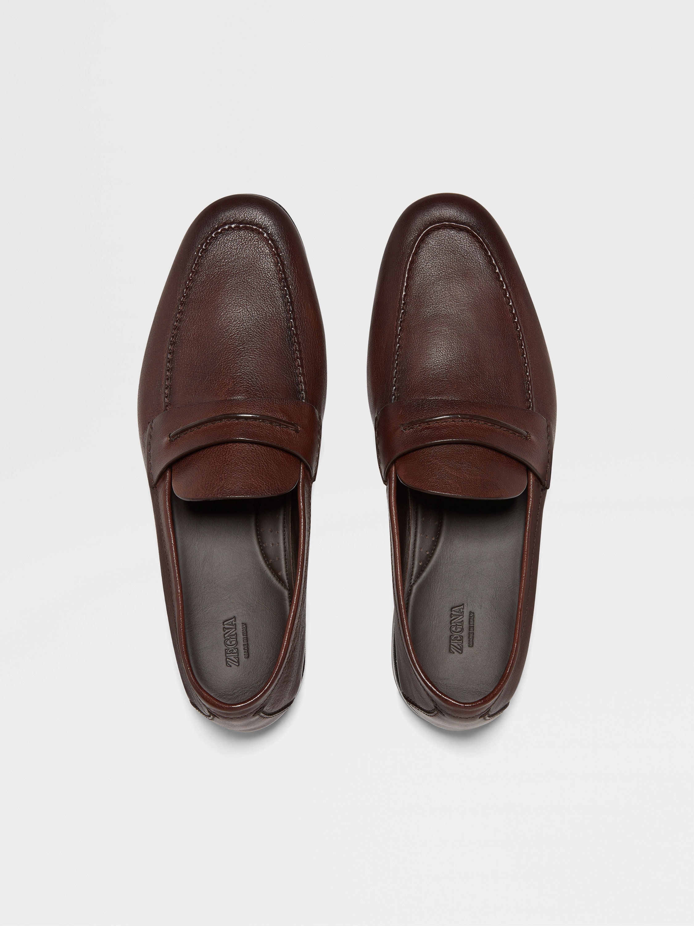 LIGHT BROWN NATURAL GRAIN LEATHER MOCASSIN LOAFER - 5
