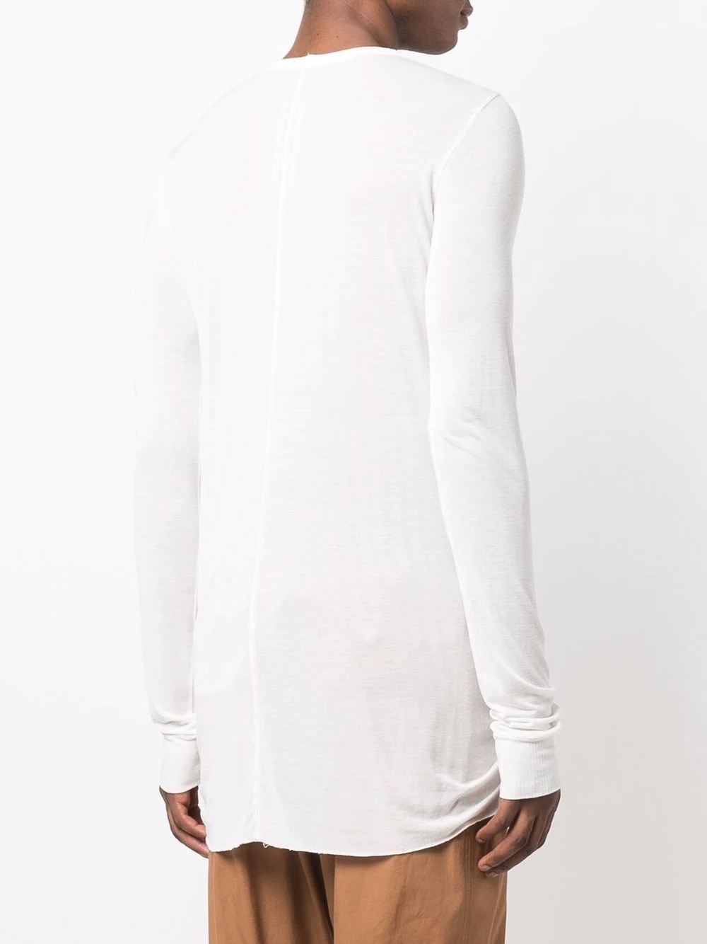 round neck long-length T-shirt - 4