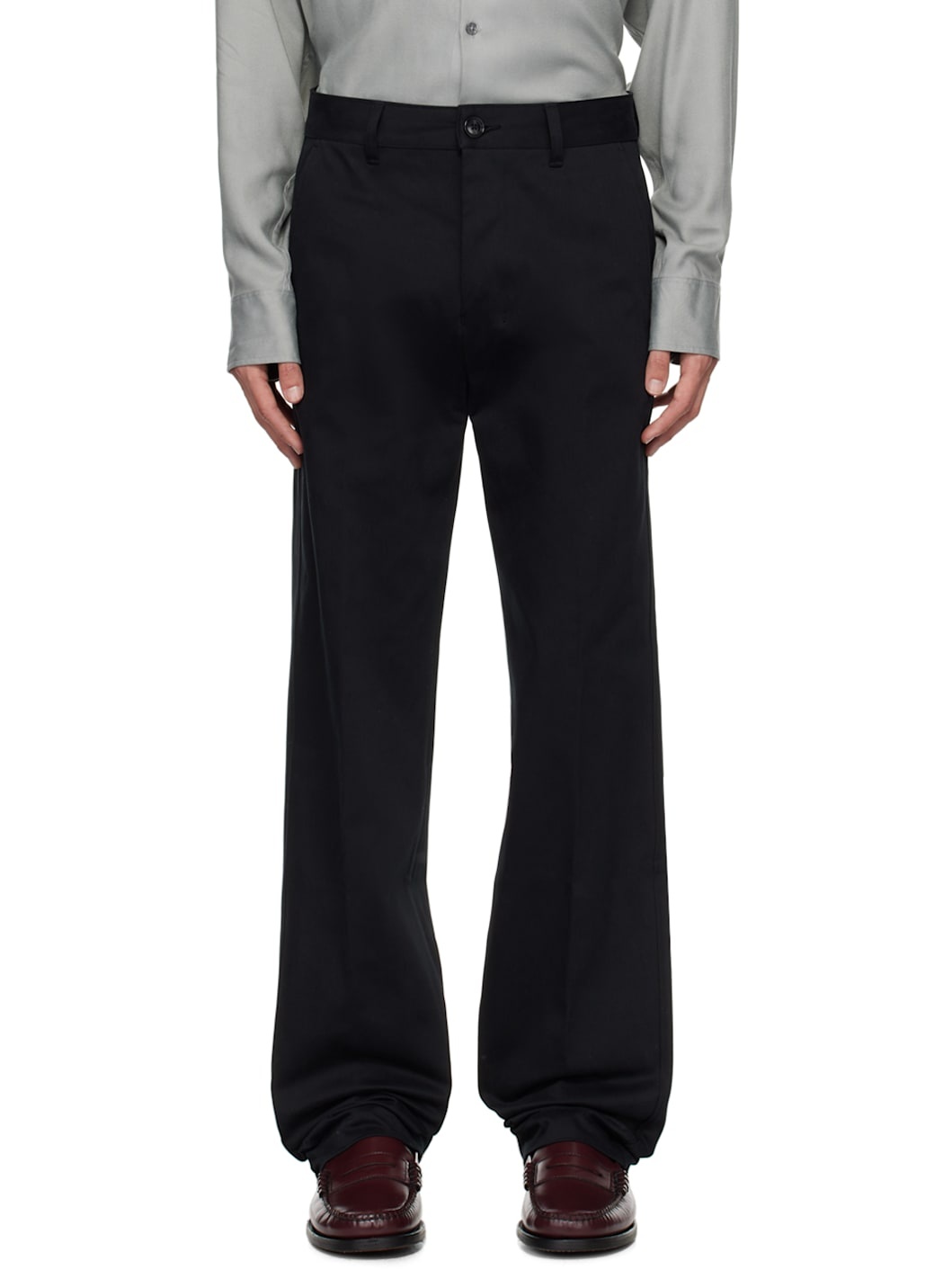 Black Straight Trousers - 1