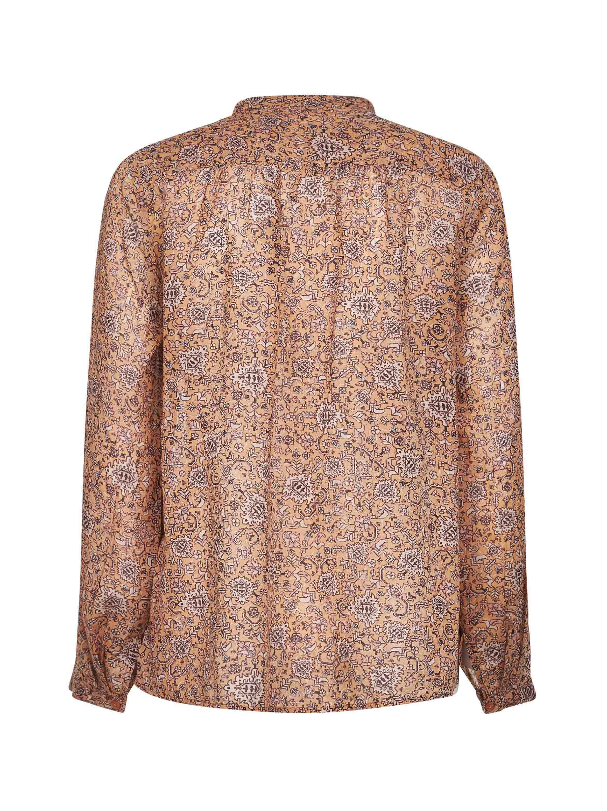 Rust printed cotton voile Maria blouse - 2