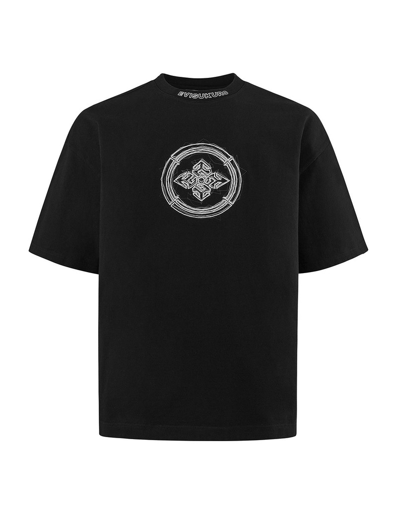 Kamon Print and Embroidery Oversized T-shirt 10
