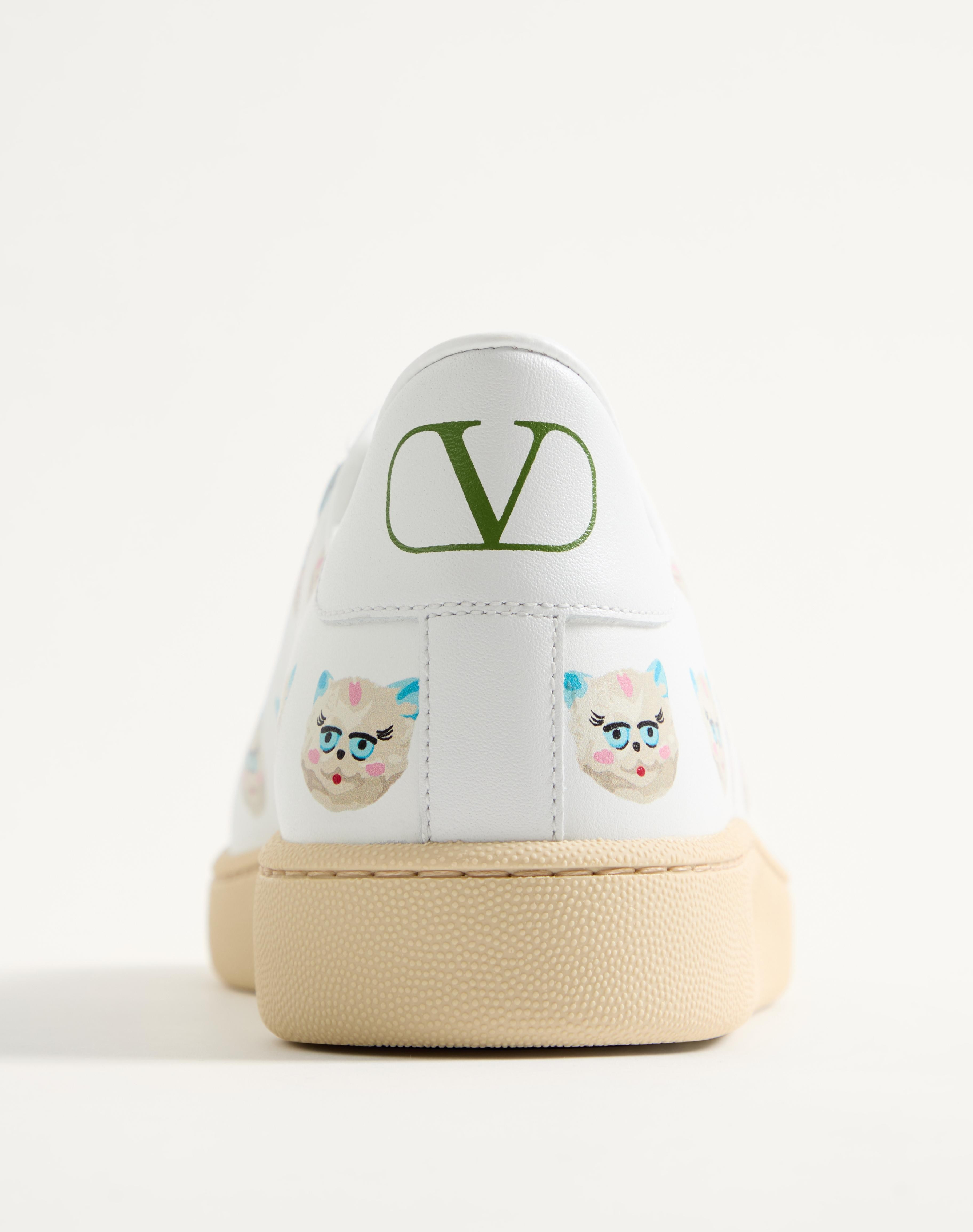 ROYCO SNEAKER IN NAPPA CALFSKIN WITH LE CHAT DE LA MAISON MOTIF - 8