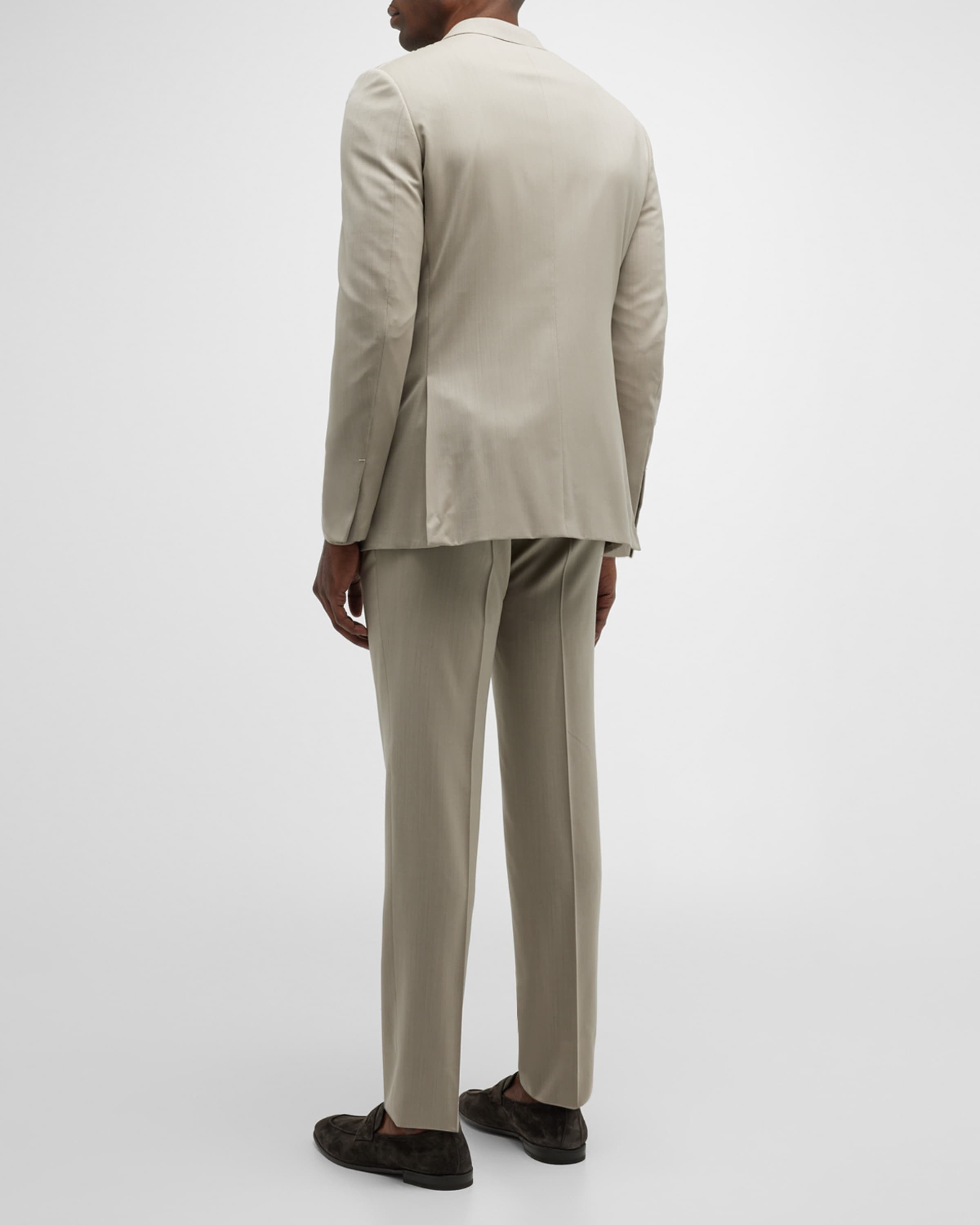 Men's Solid Wool Twill Suit - 4