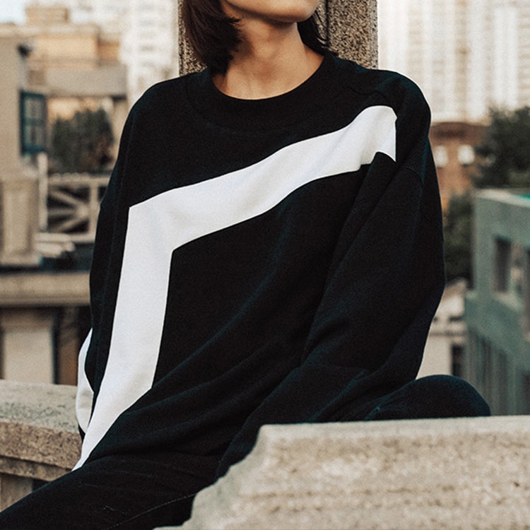 Vans Logo Printing Casual Sports Pullover Couple Style Black VN0A54NCBLK - 3