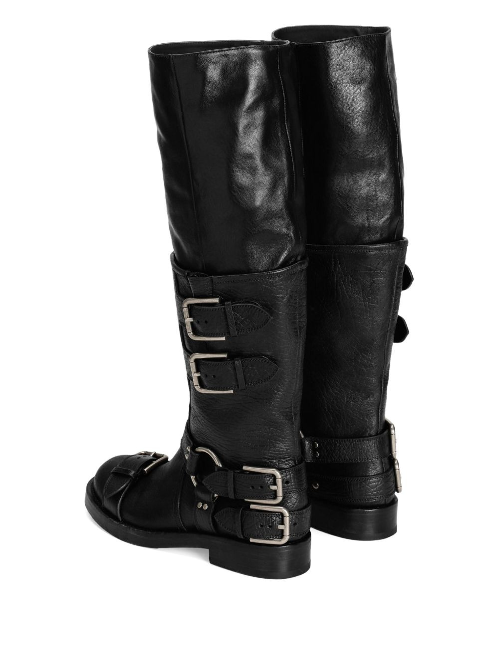 buckle-detail leather boots - 3