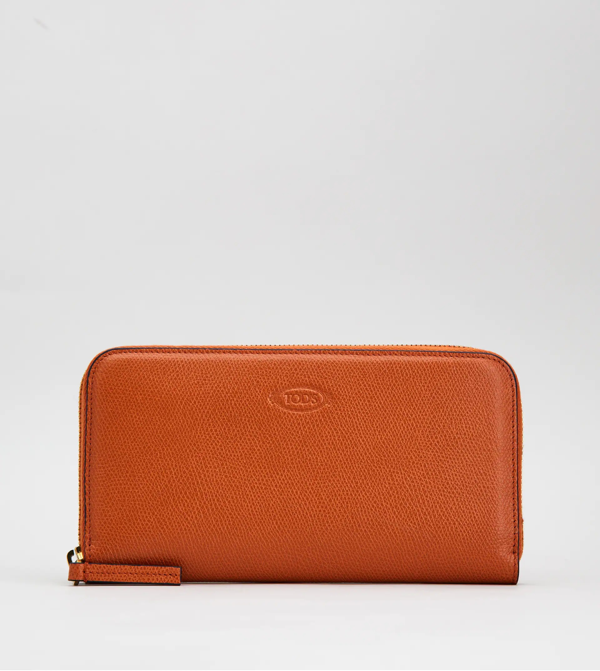 WALLET IN LEATHER - ORANGE, BLUE - 1