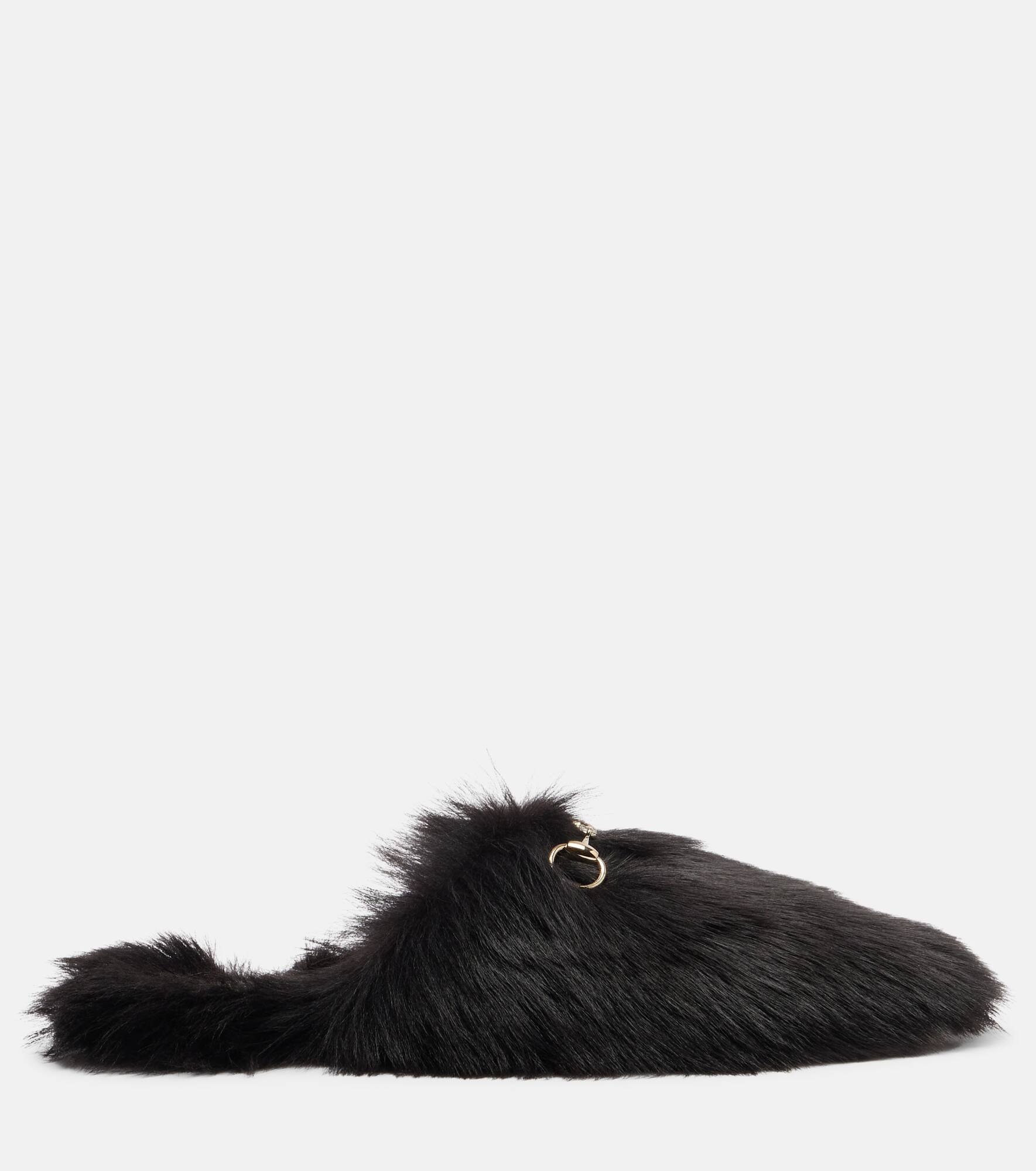 Horsebit shearling slippers - 4