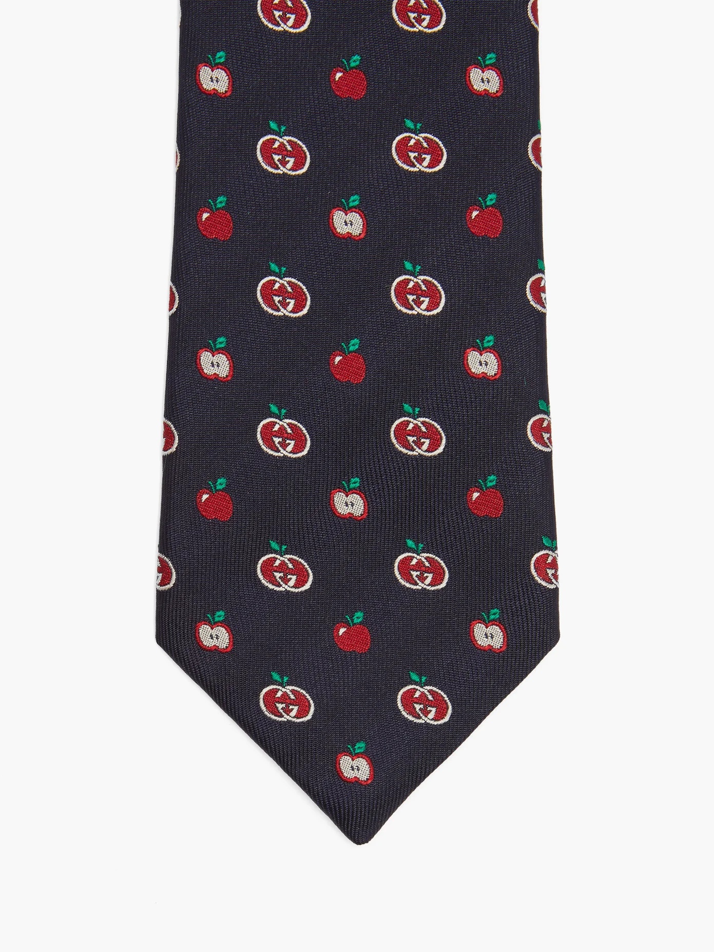 GG Apple-jacquard silk-twill tie - 3