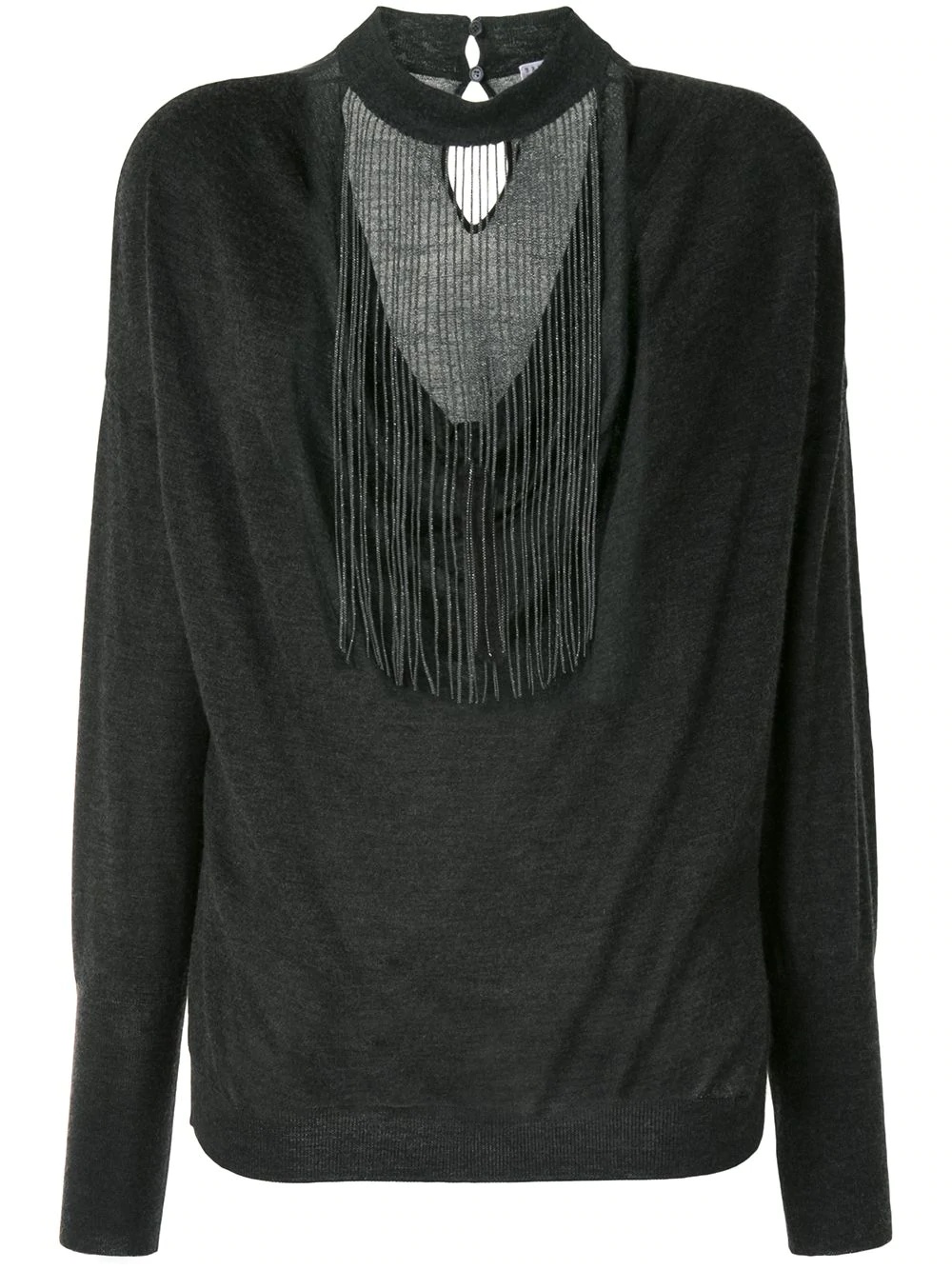 beaded fringe detail jumper - 1