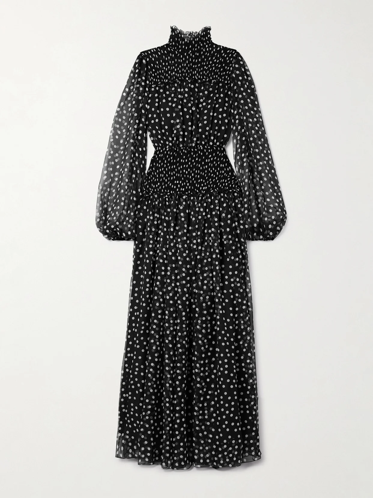 Printed Shirred Silk-georgette Maxi Dress - 1